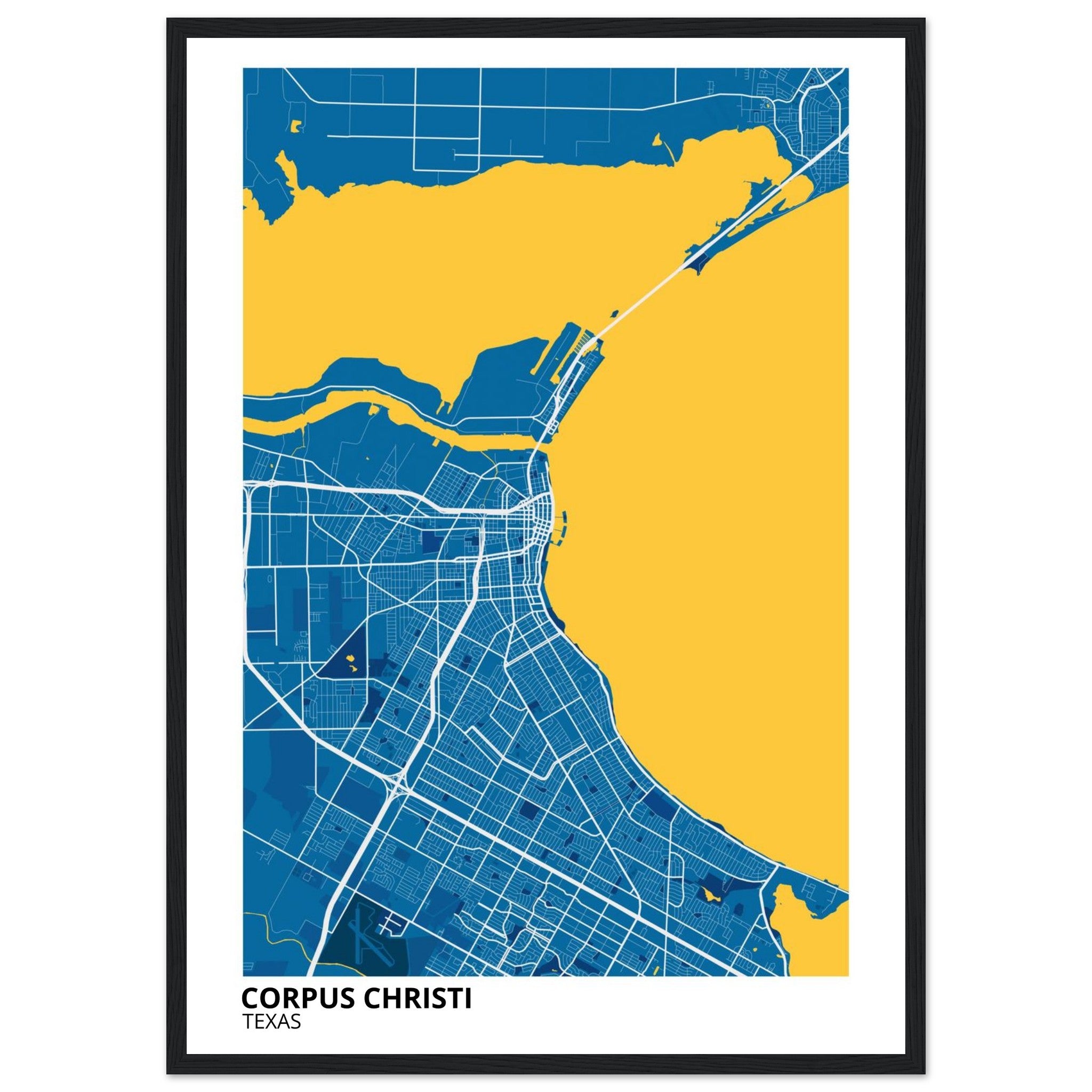Corpus Christi Texas City Map Poster | Custom Map Art Print - Ink And Atlas