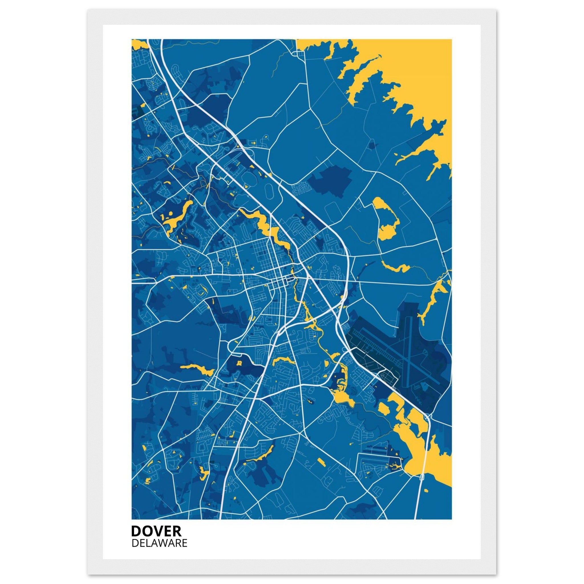 delaware map poster print