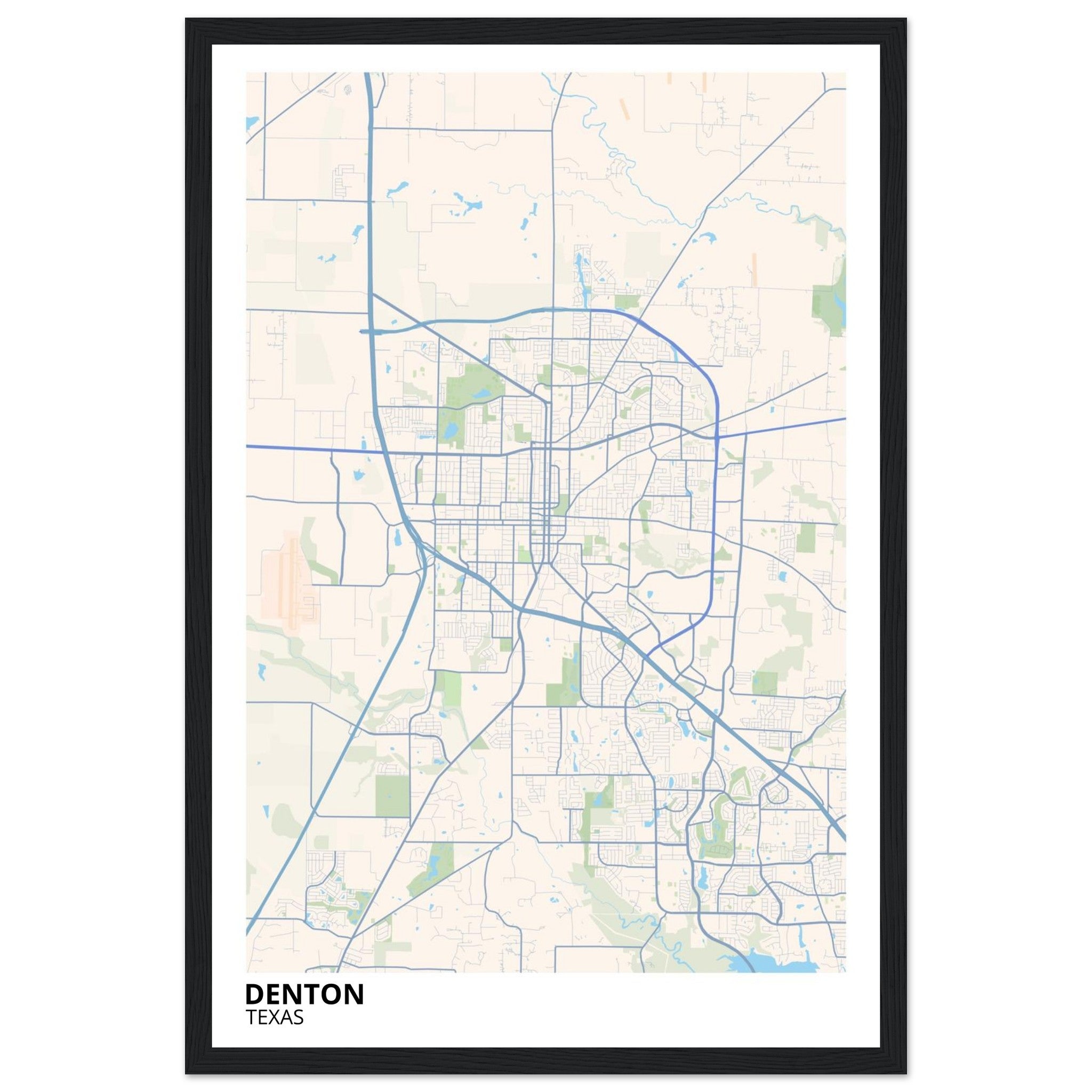 denton map poster print