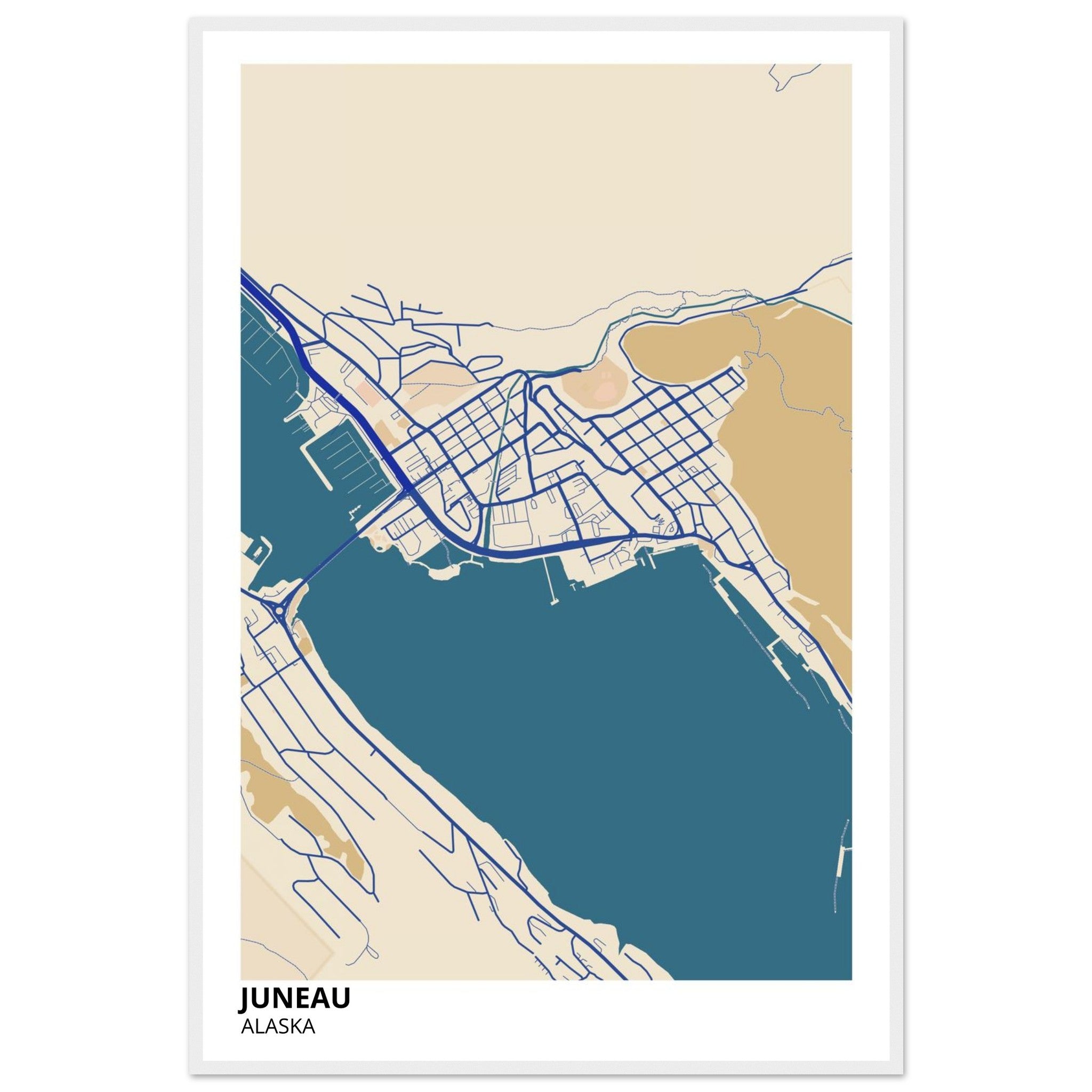 juneau map poster print