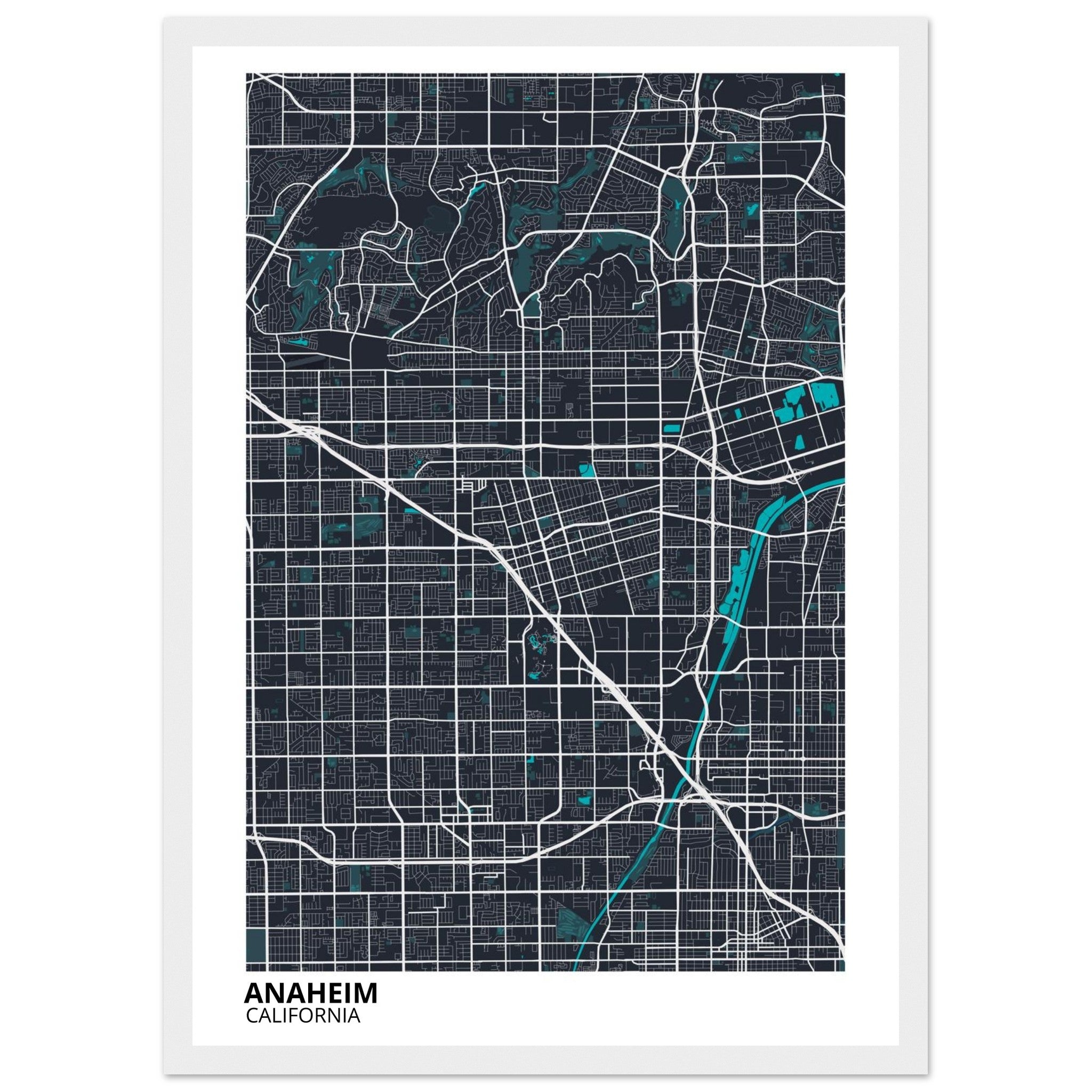 Anaheim California City Map Poster | Custom Map Art Print - Ink And Atlas