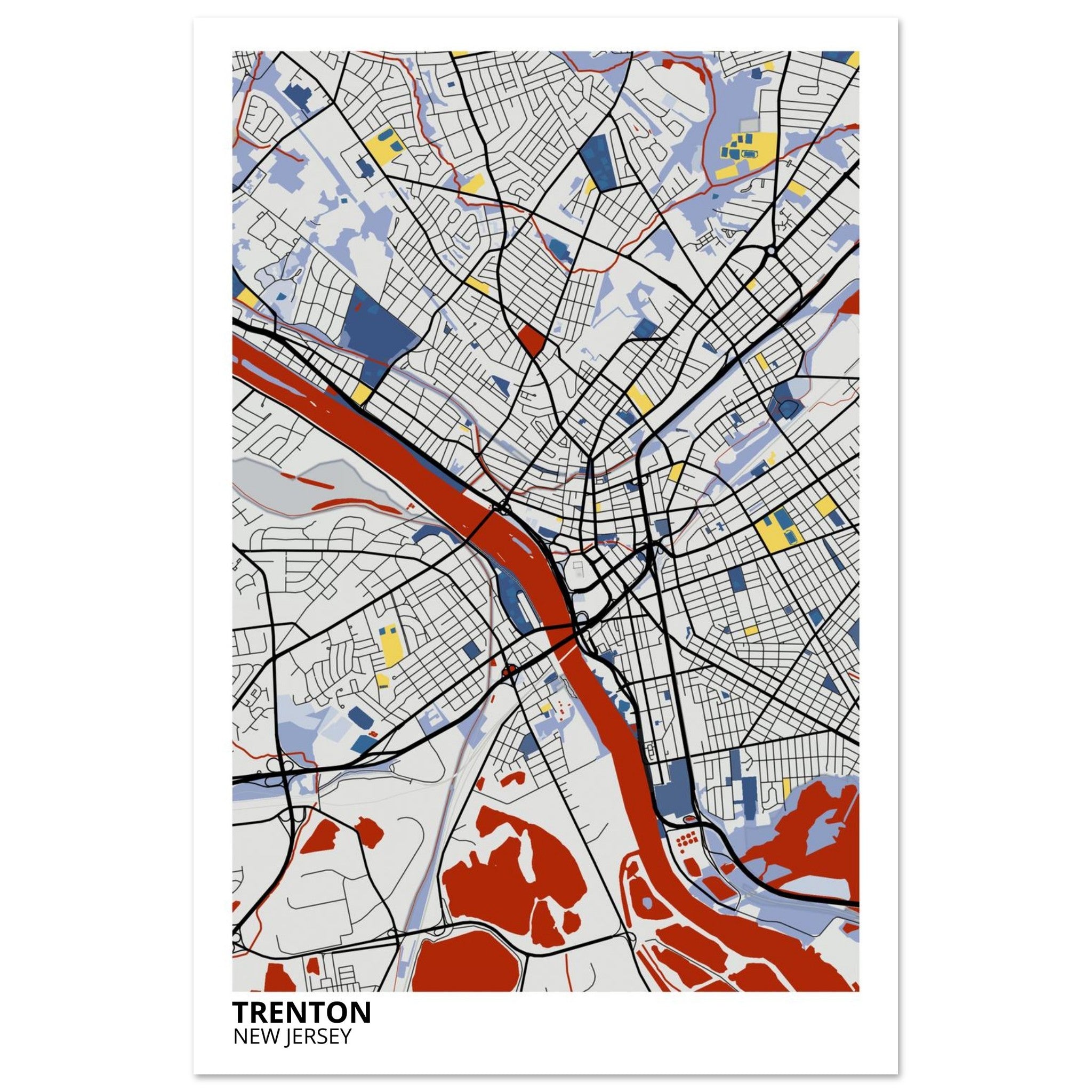 trenton map poster print