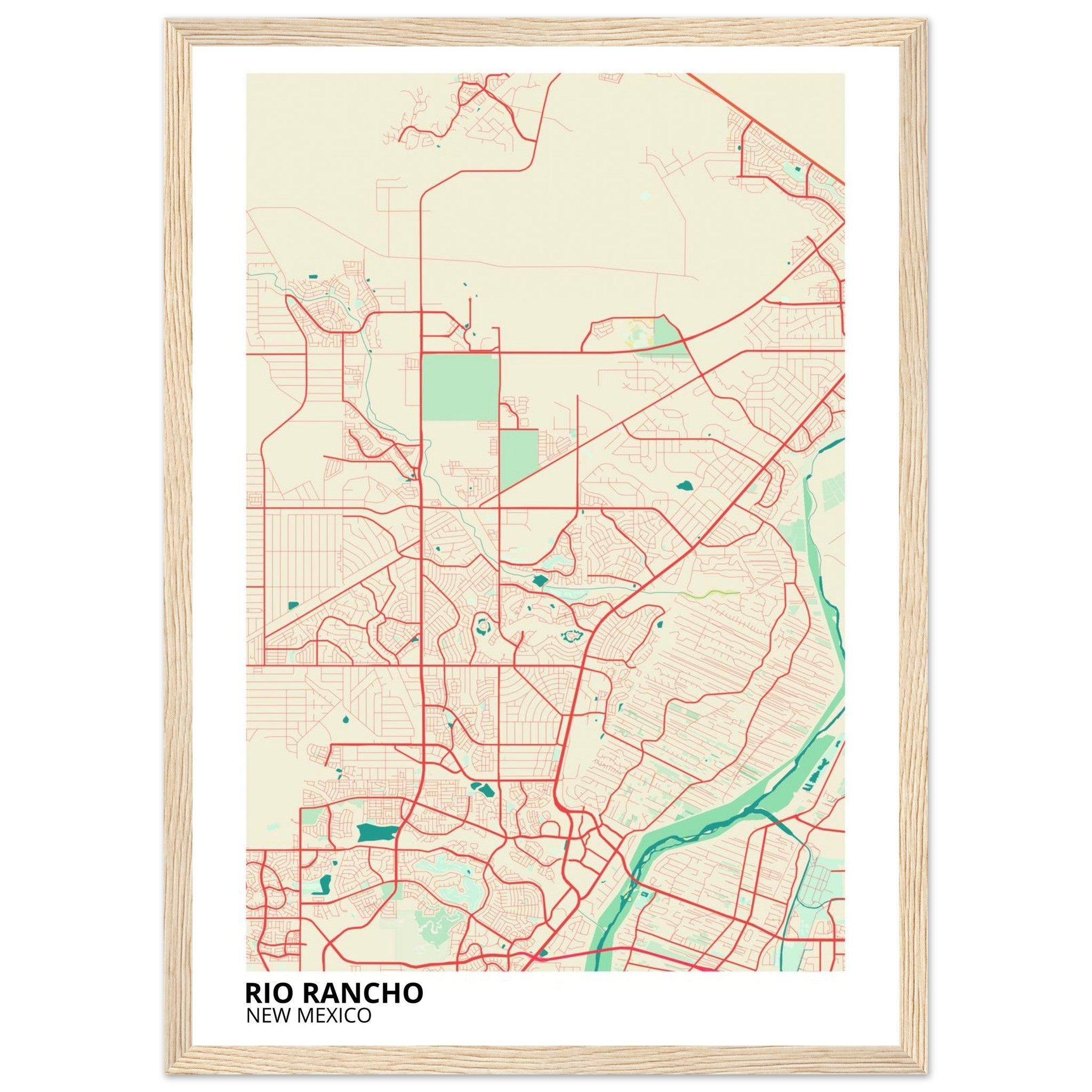 Rio Rancho New Mexico City Map Poster | Custom Map Art Print - Ink And Atlas