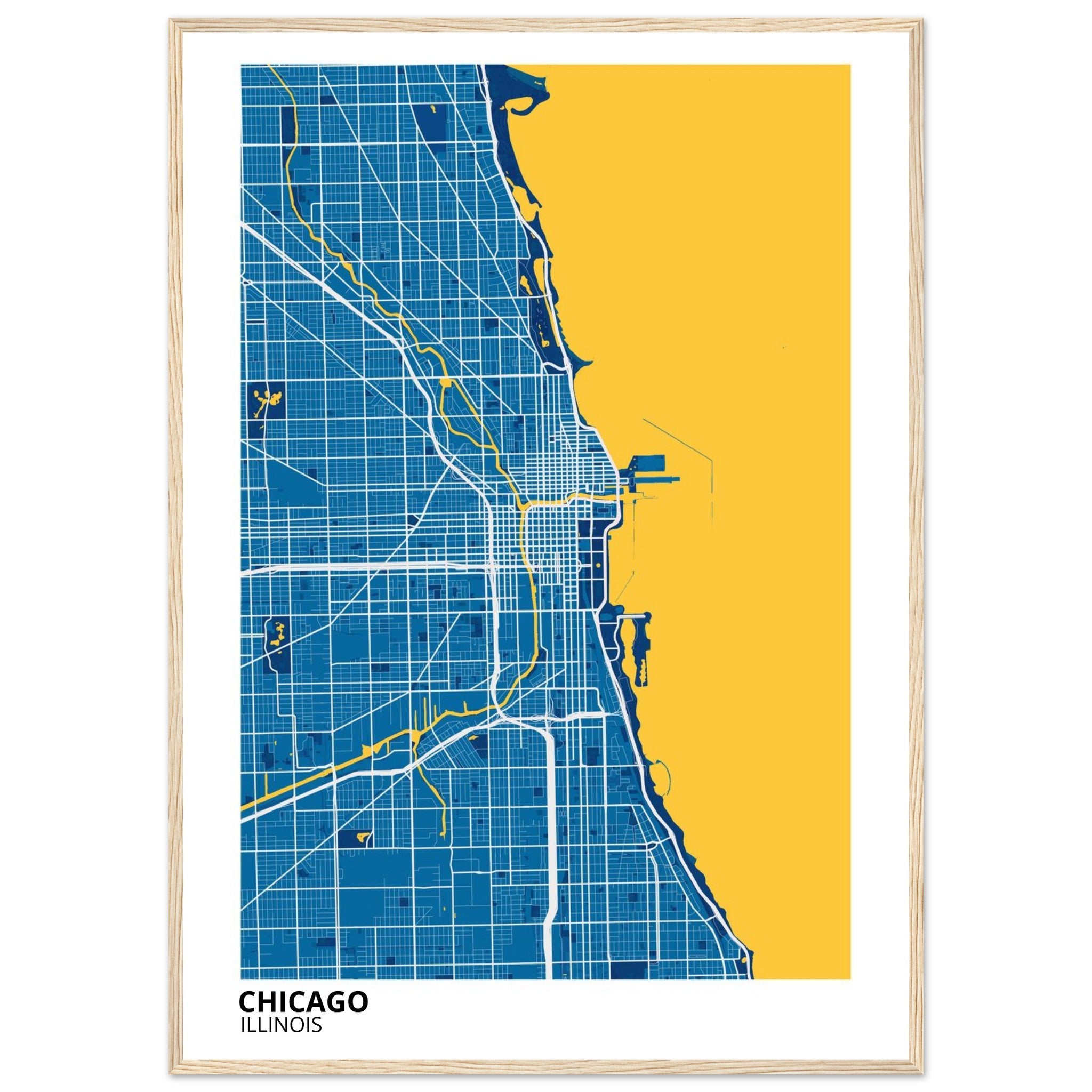 chicago map poster print