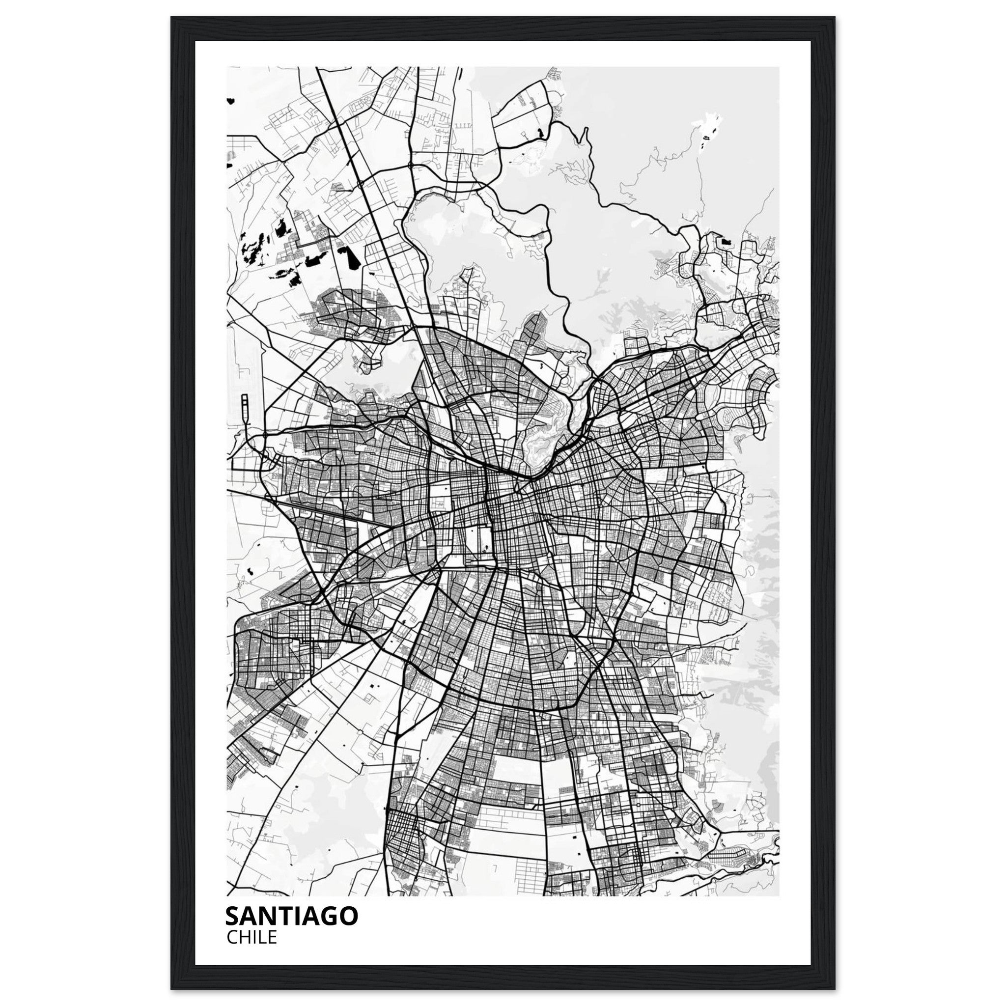 Santiago Chile City Map Poster | Custom Map Art Print - Ink And Atlas