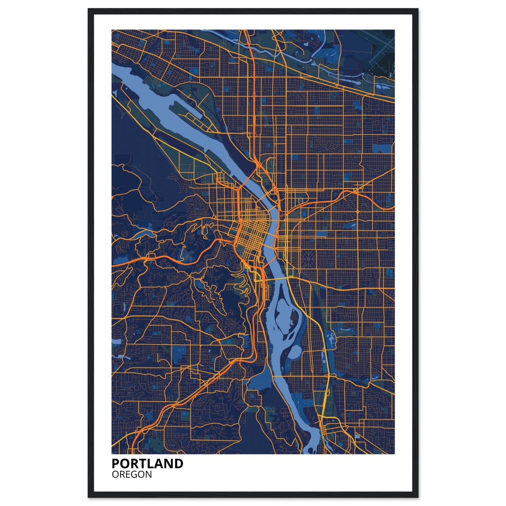 portland map poster print