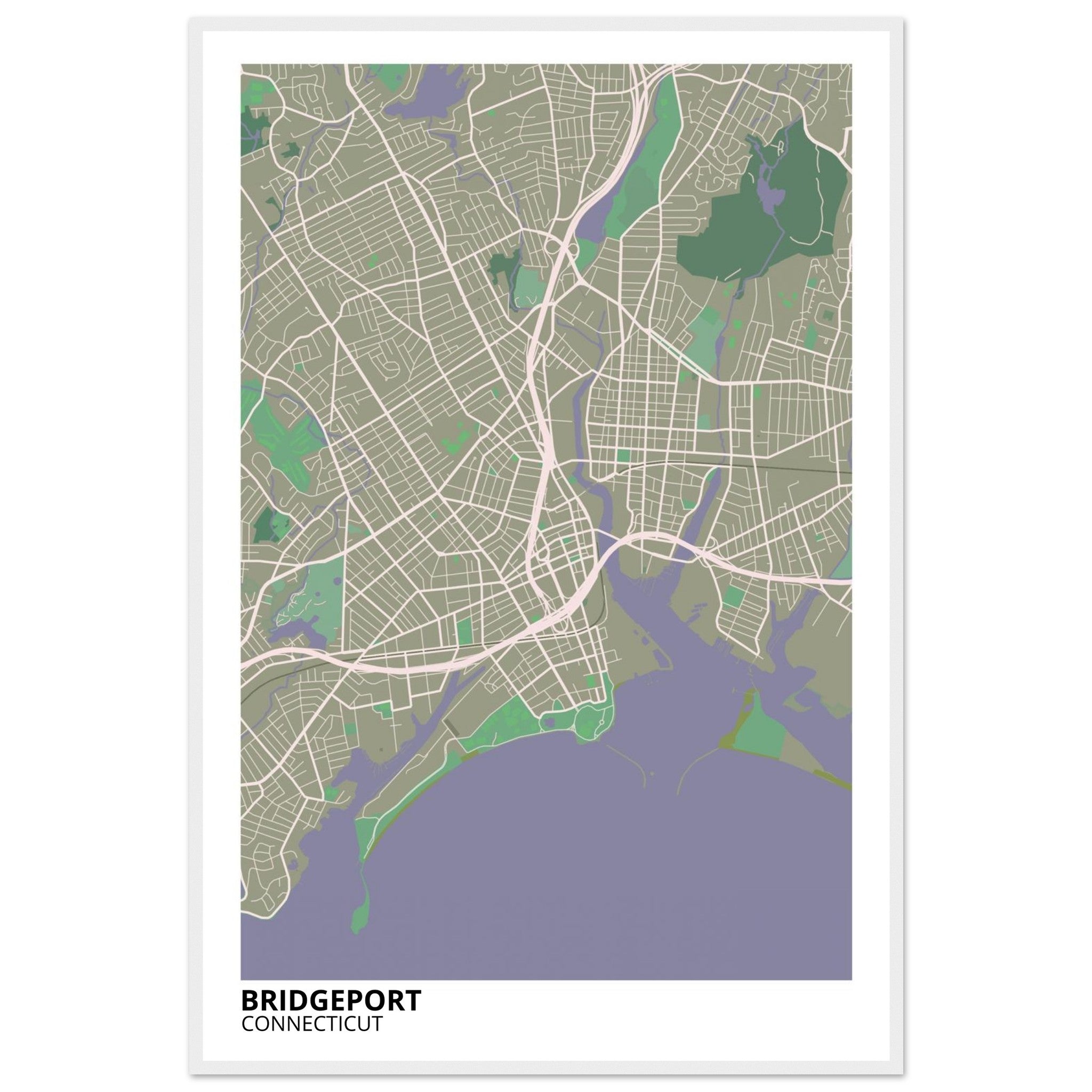 bridgeport map poster print