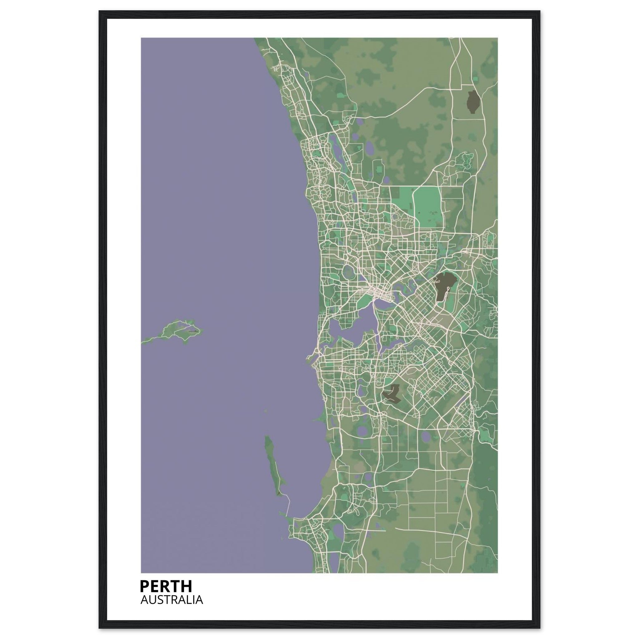Perth Australia City Map Poster | Custom Map Art Print - Ink And Atlas