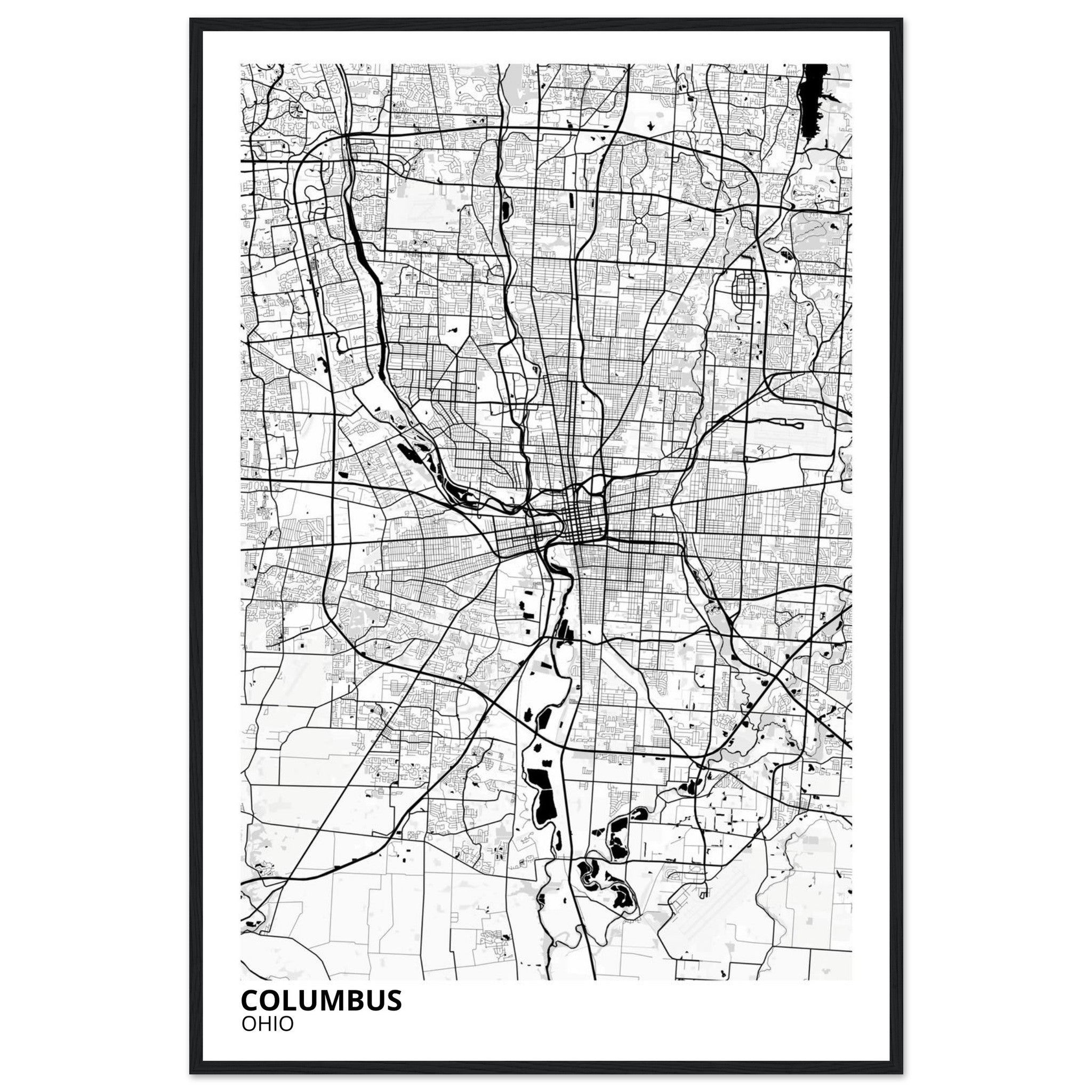 Columbus Ohio City Map Poster | Custom Map Art Print - Ink And Atlas