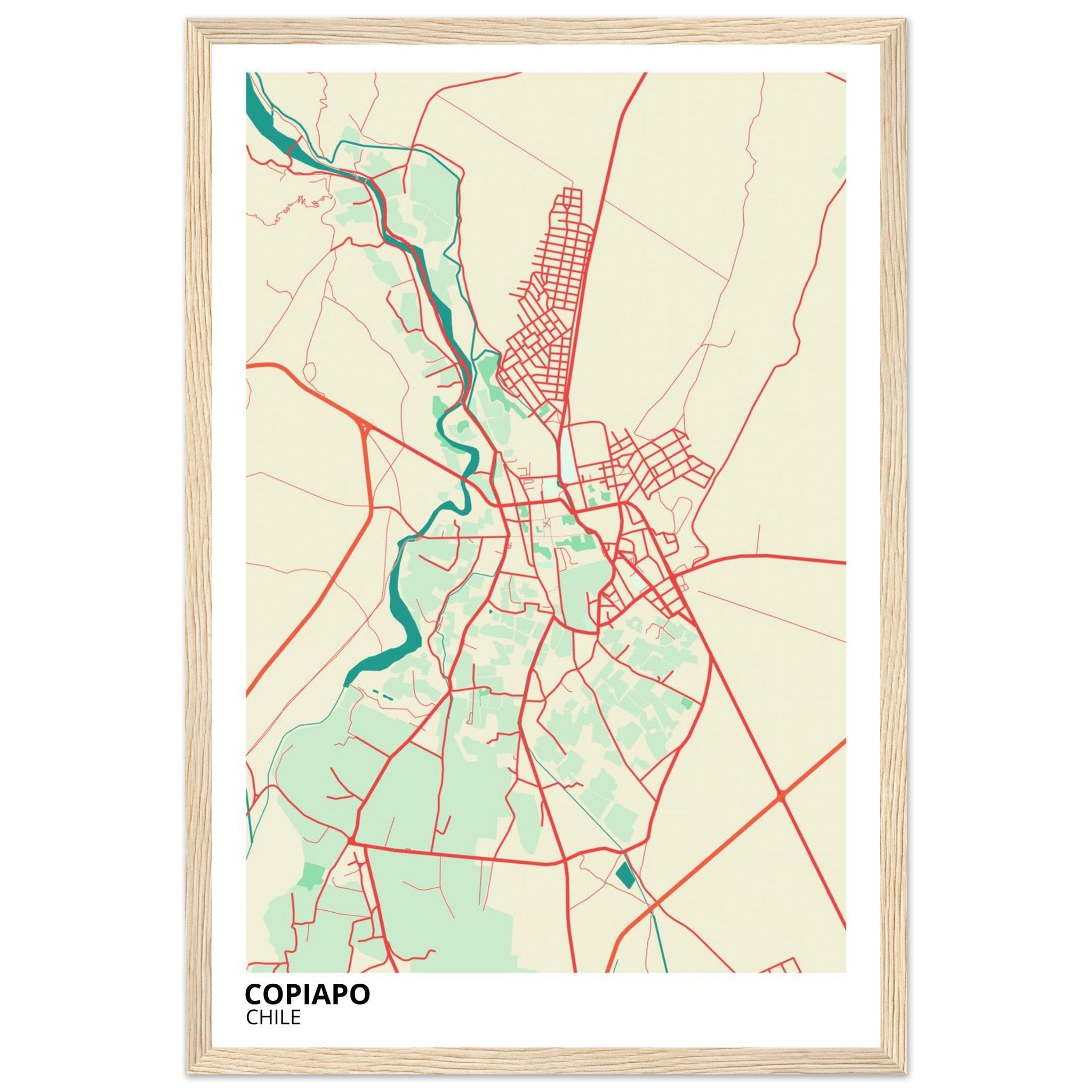 Copiapo Chile City Map Poster | Custom Map Art Print - Ink And Atlas