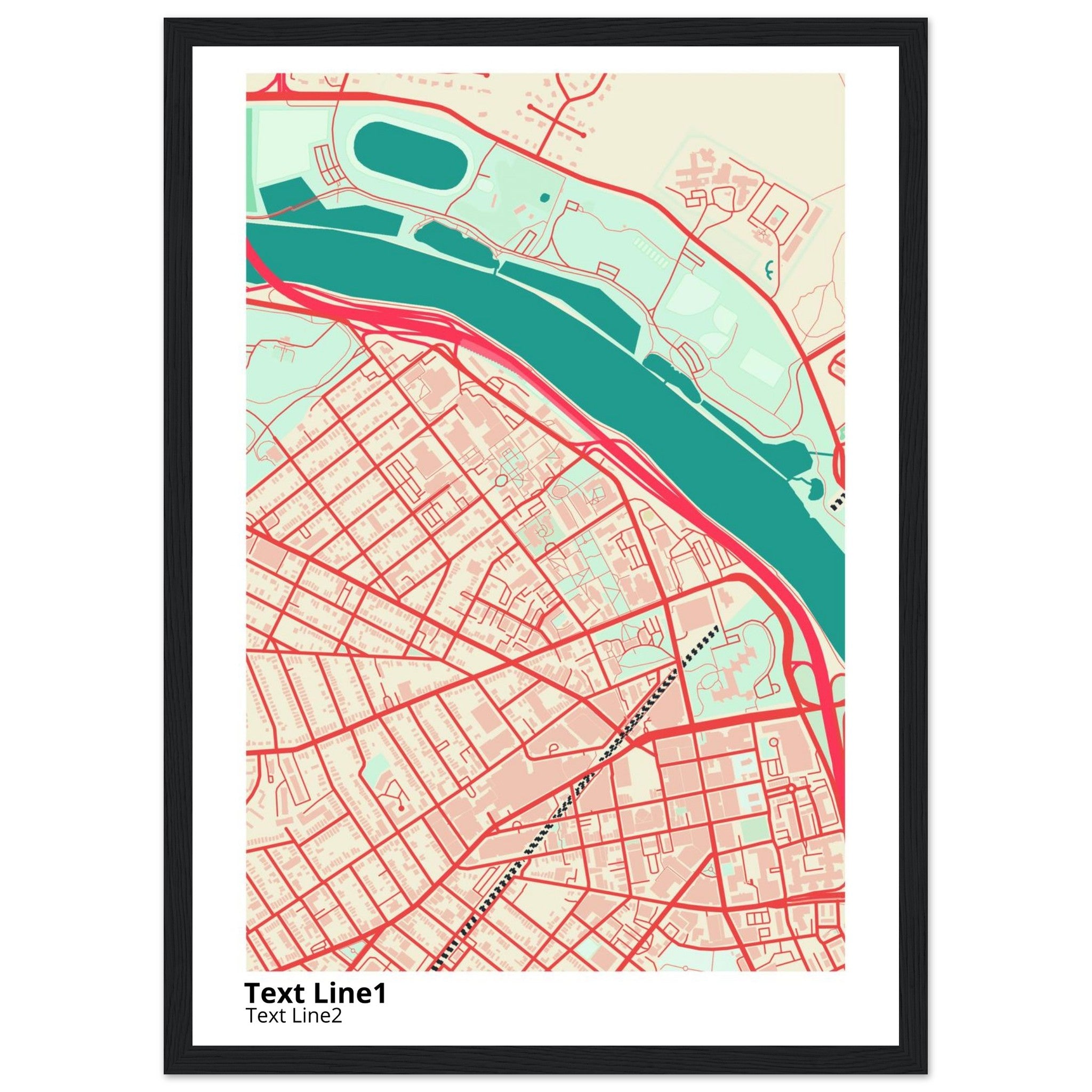rutgers university new brunswick modern campus map print
