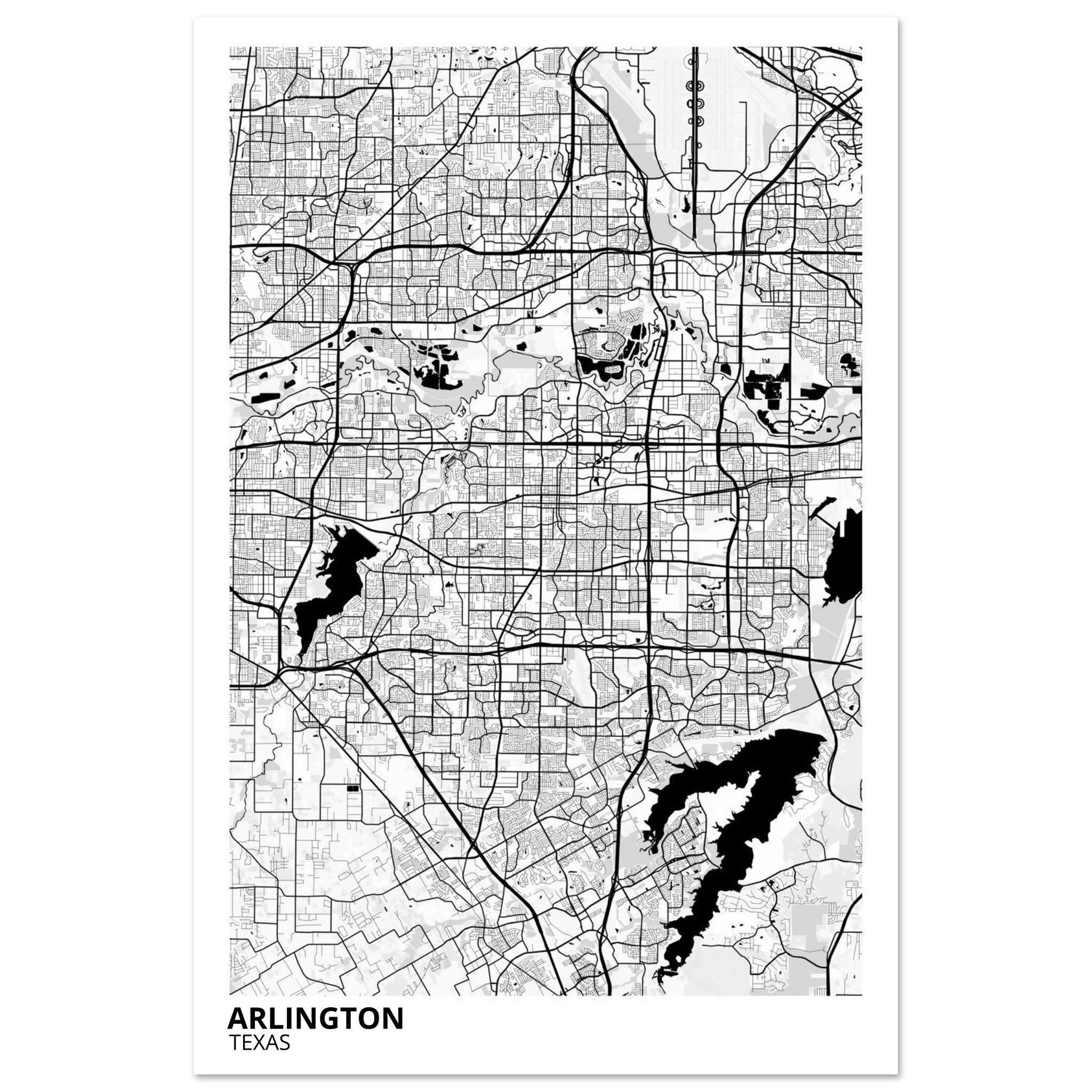 Arlington Texas City Map Poster | Custom Map Art Print - Ink And Atlas