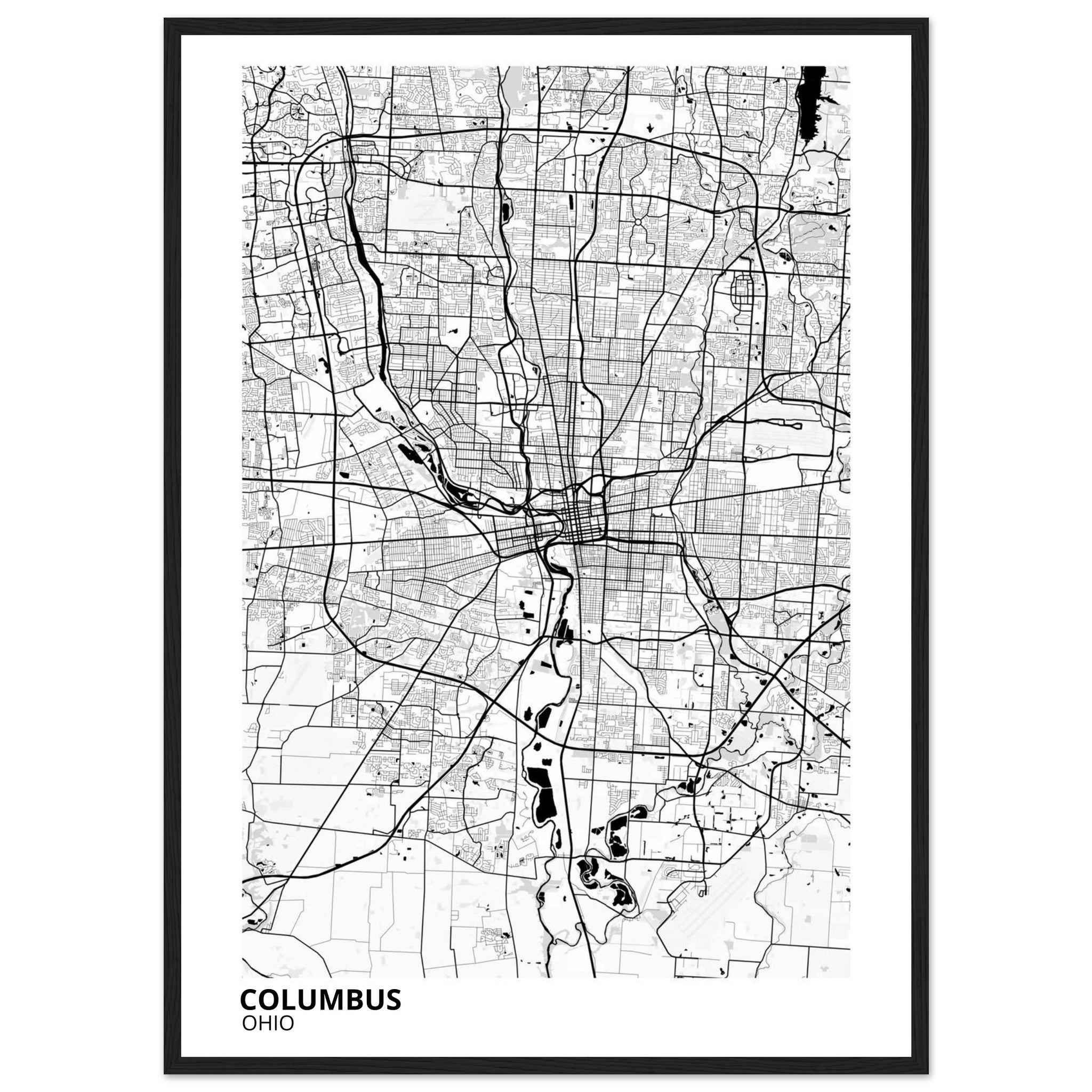 Columbus Ohio City Map Poster | Custom Map Art Print - Ink And Atlas
