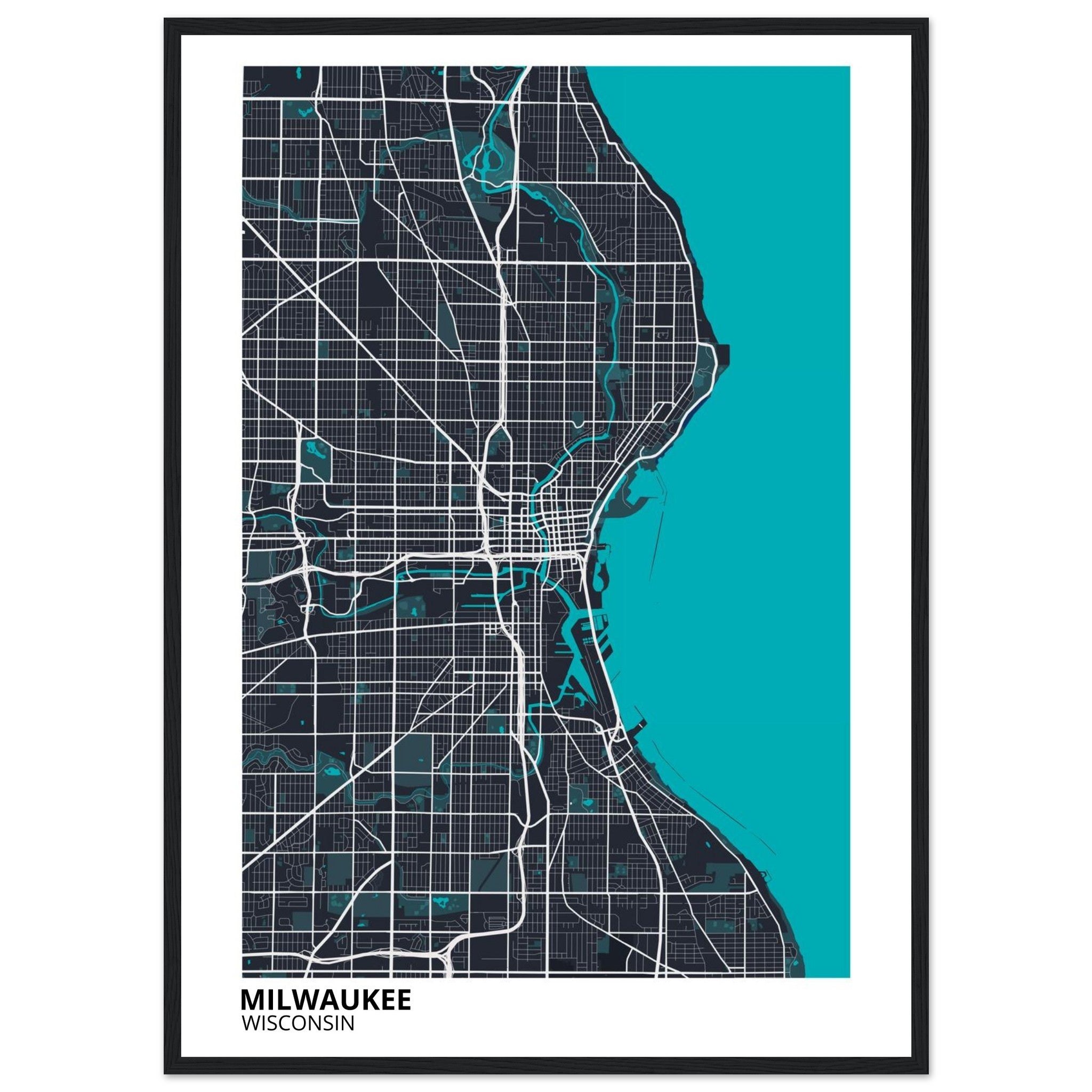 milwaukee map poster print