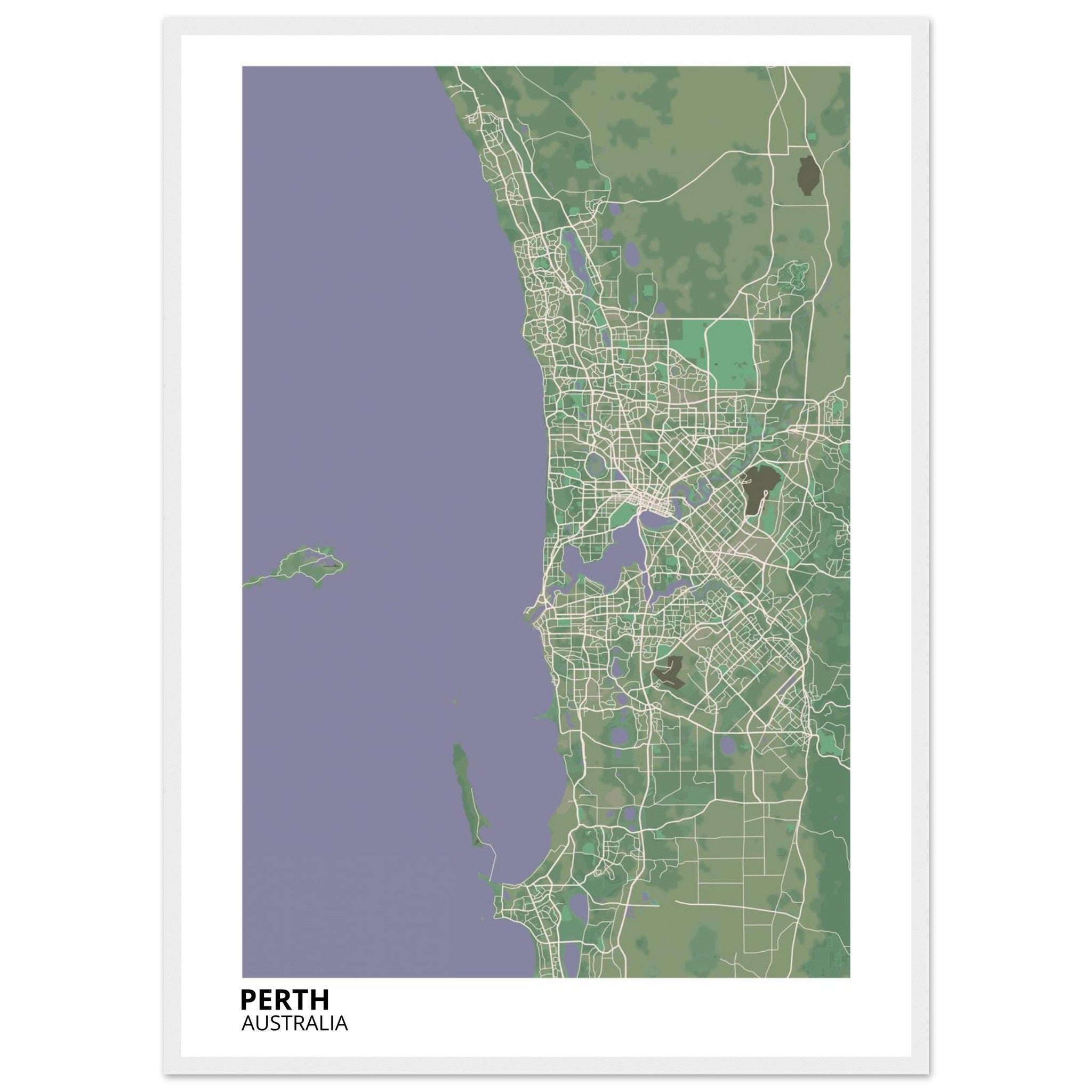 Perth Australia City Map Poster | Custom Map Art Print - Ink And Atlas