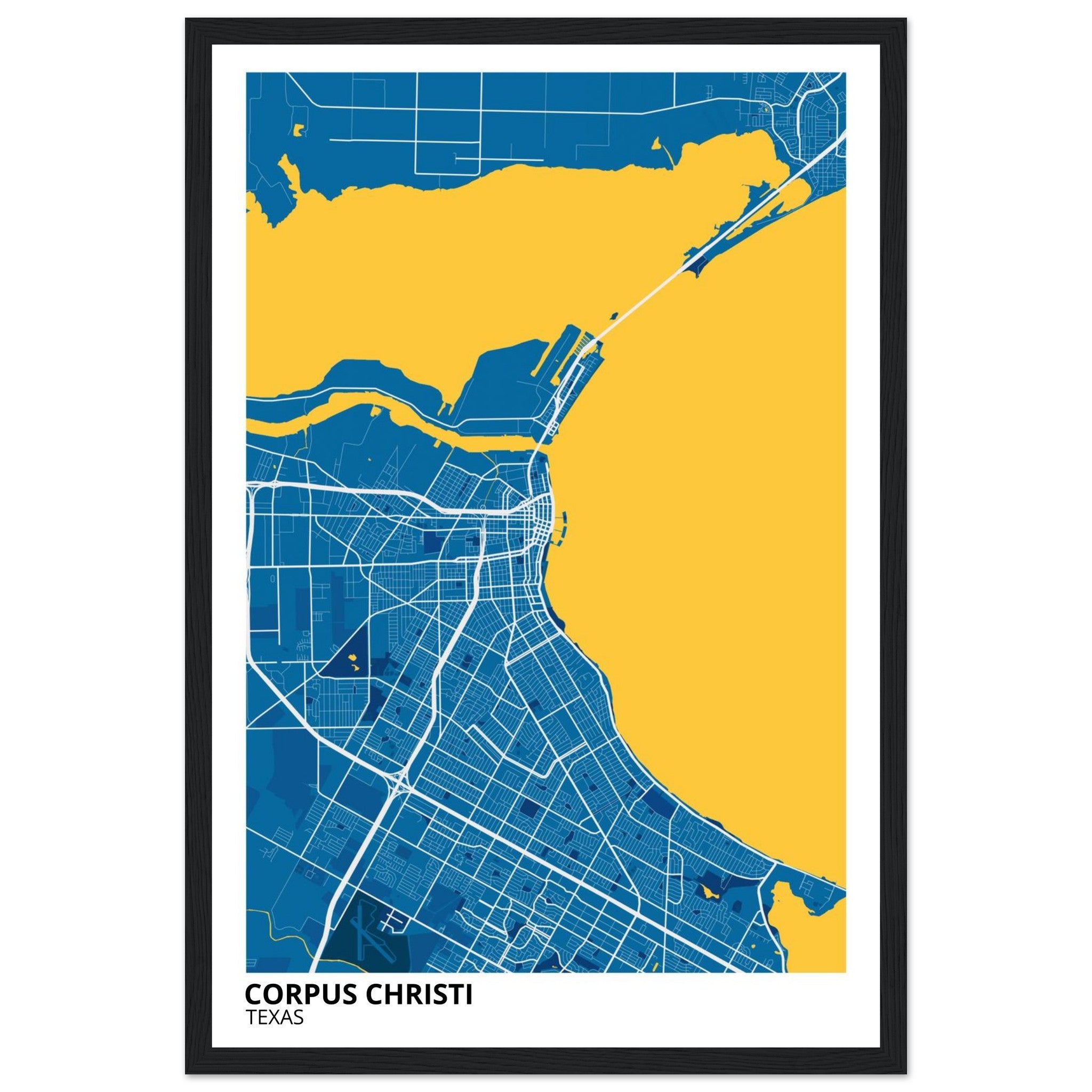 Corpus Christi Texas City Map Poster | Custom Map Art Print - Ink And Atlas