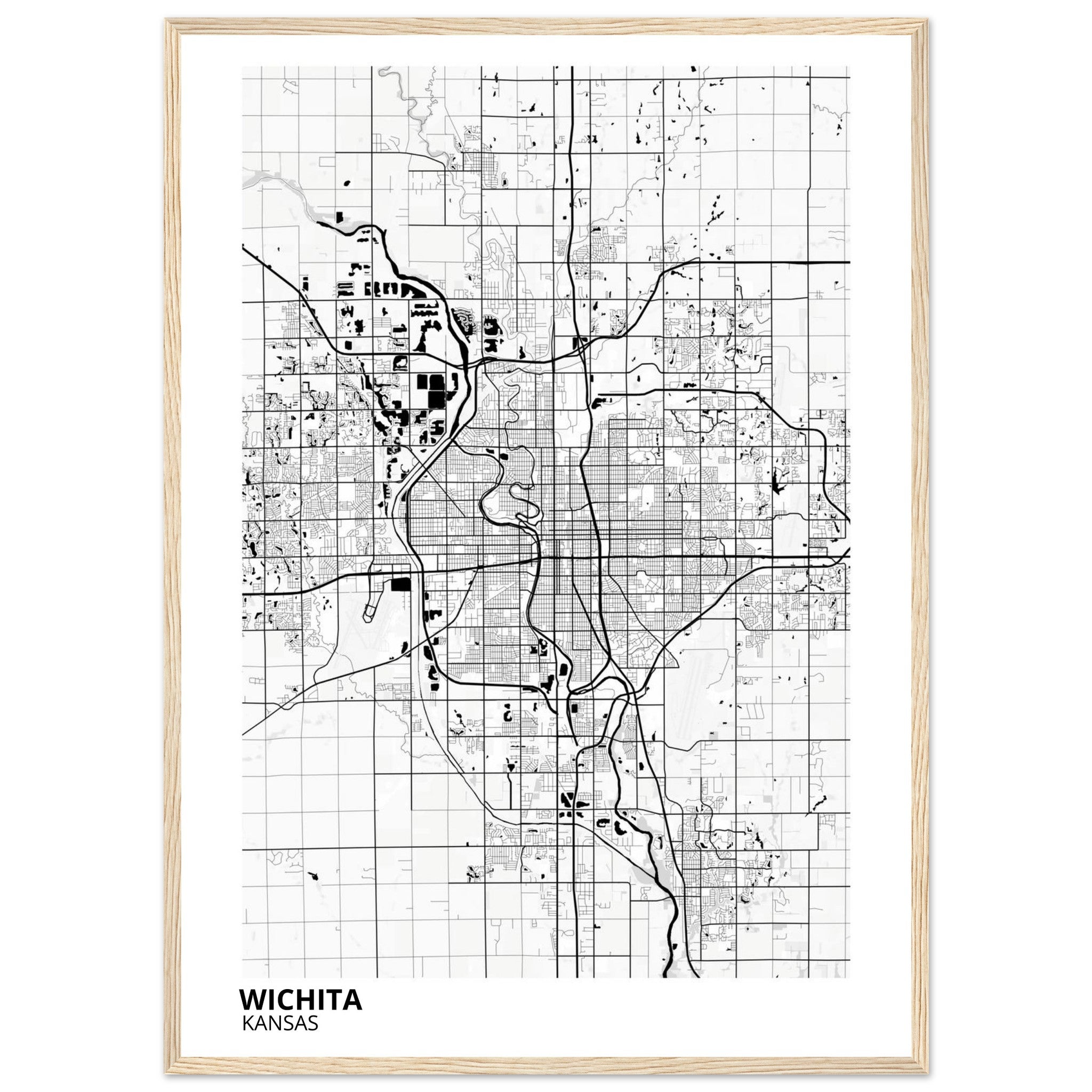 wichita map poster print