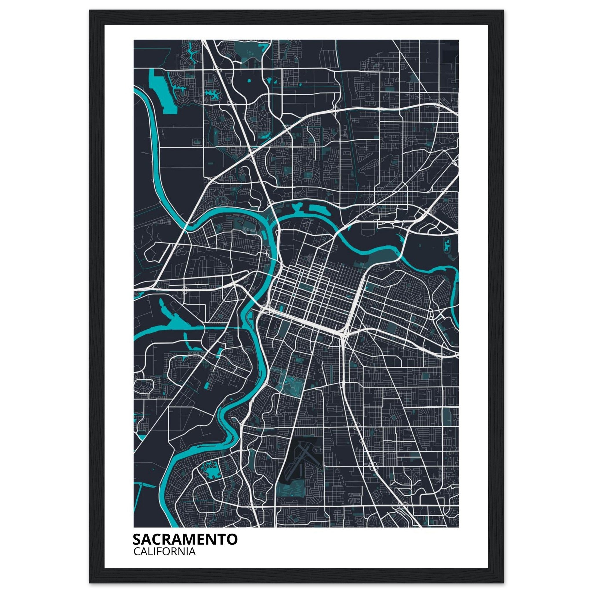 sacramento map poster print