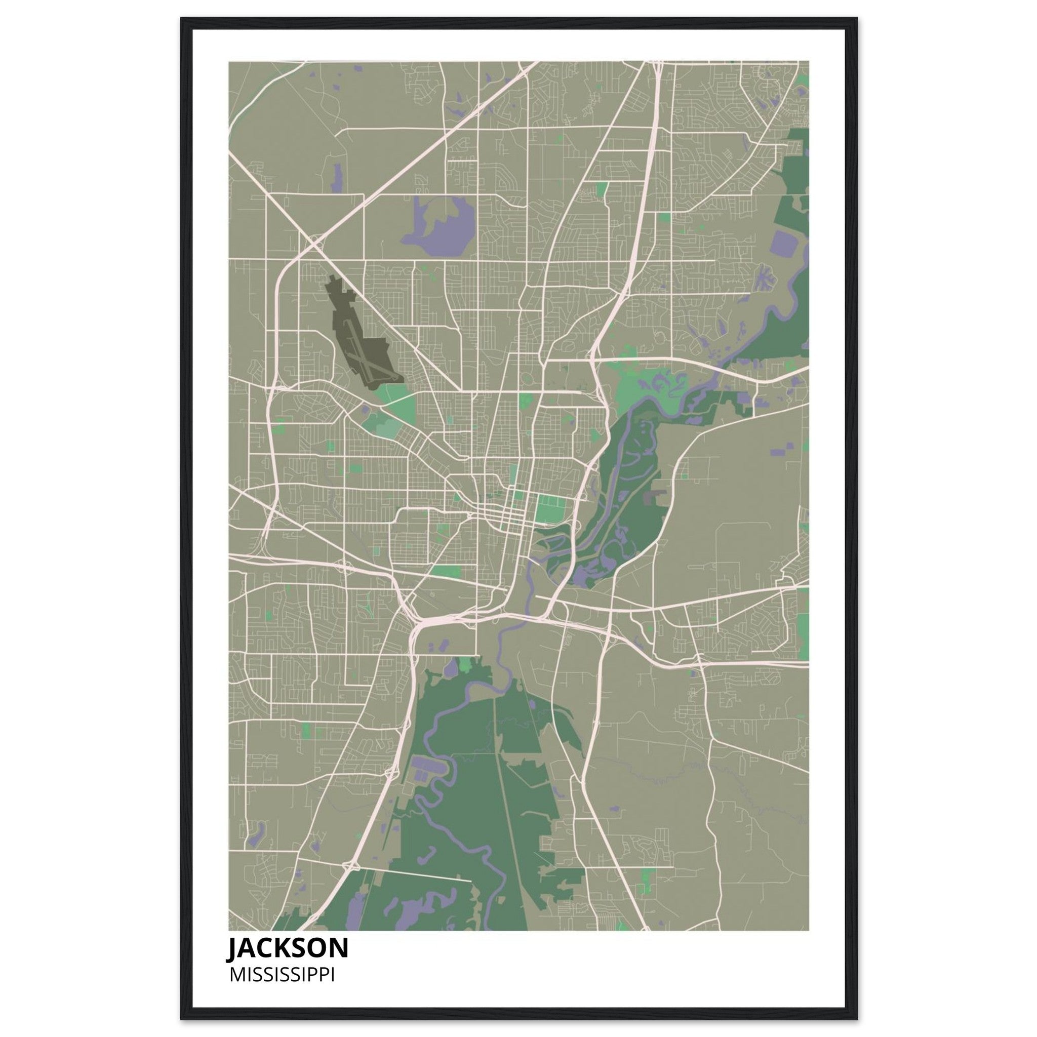 jackson map poster print