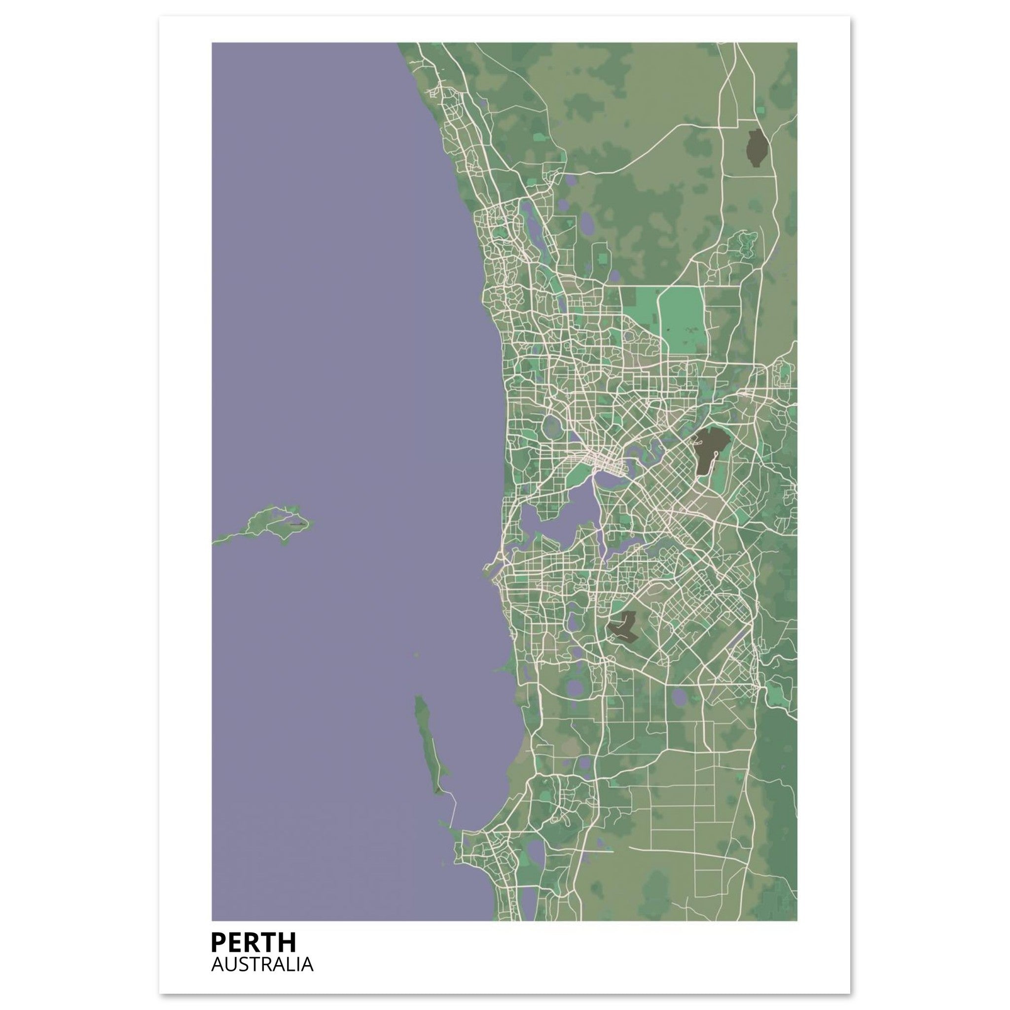 Perth Australia City Map Poster | Custom Map Art Print - Ink And Atlas