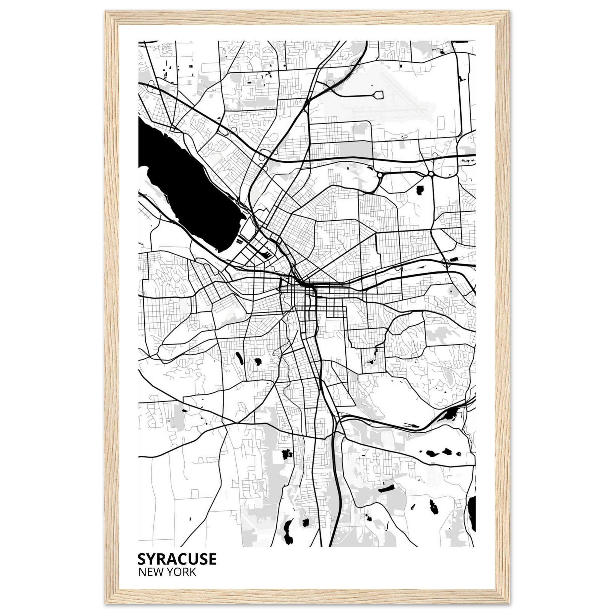 Syracuse New York City Map Poster | Custom Map Art Print - Ink And Atlas