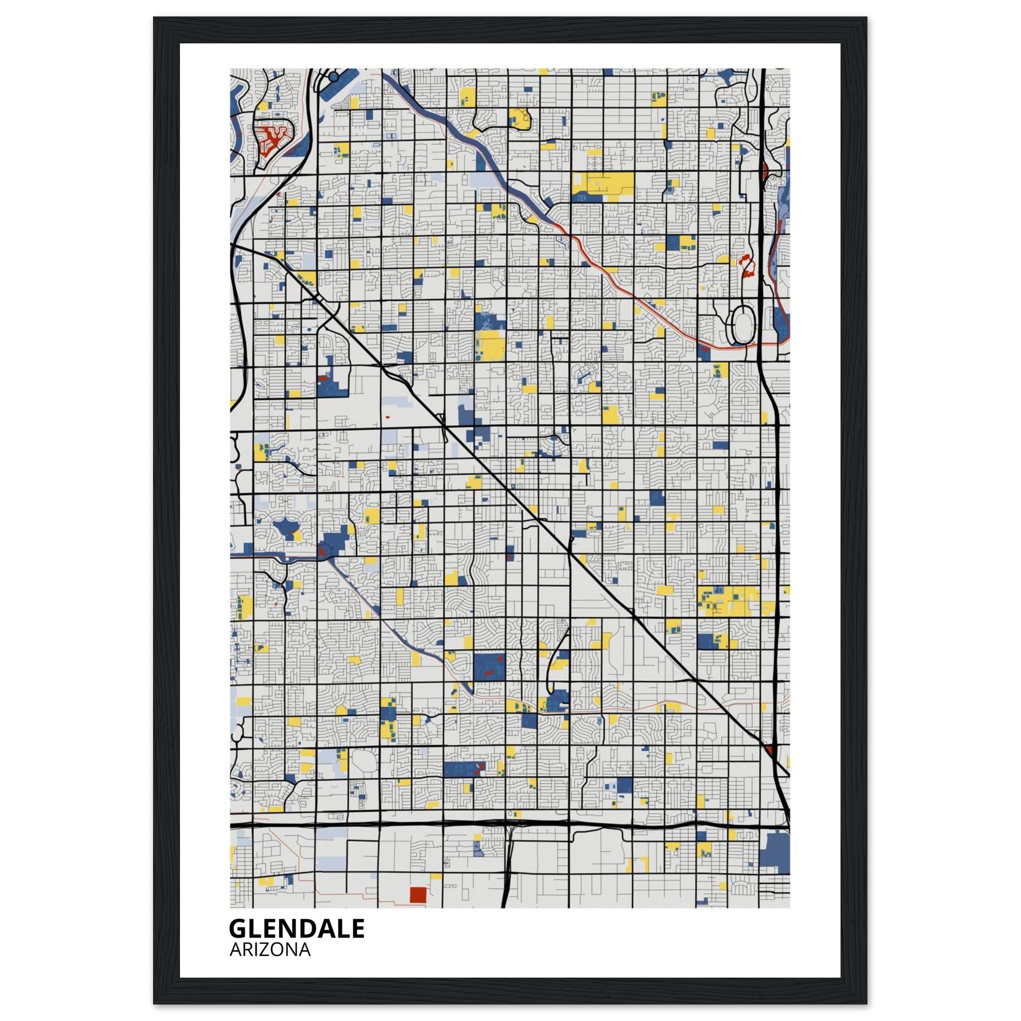 Glendale Arizona City Map Poster | Custom Map Art Print - Ink And Atlas
