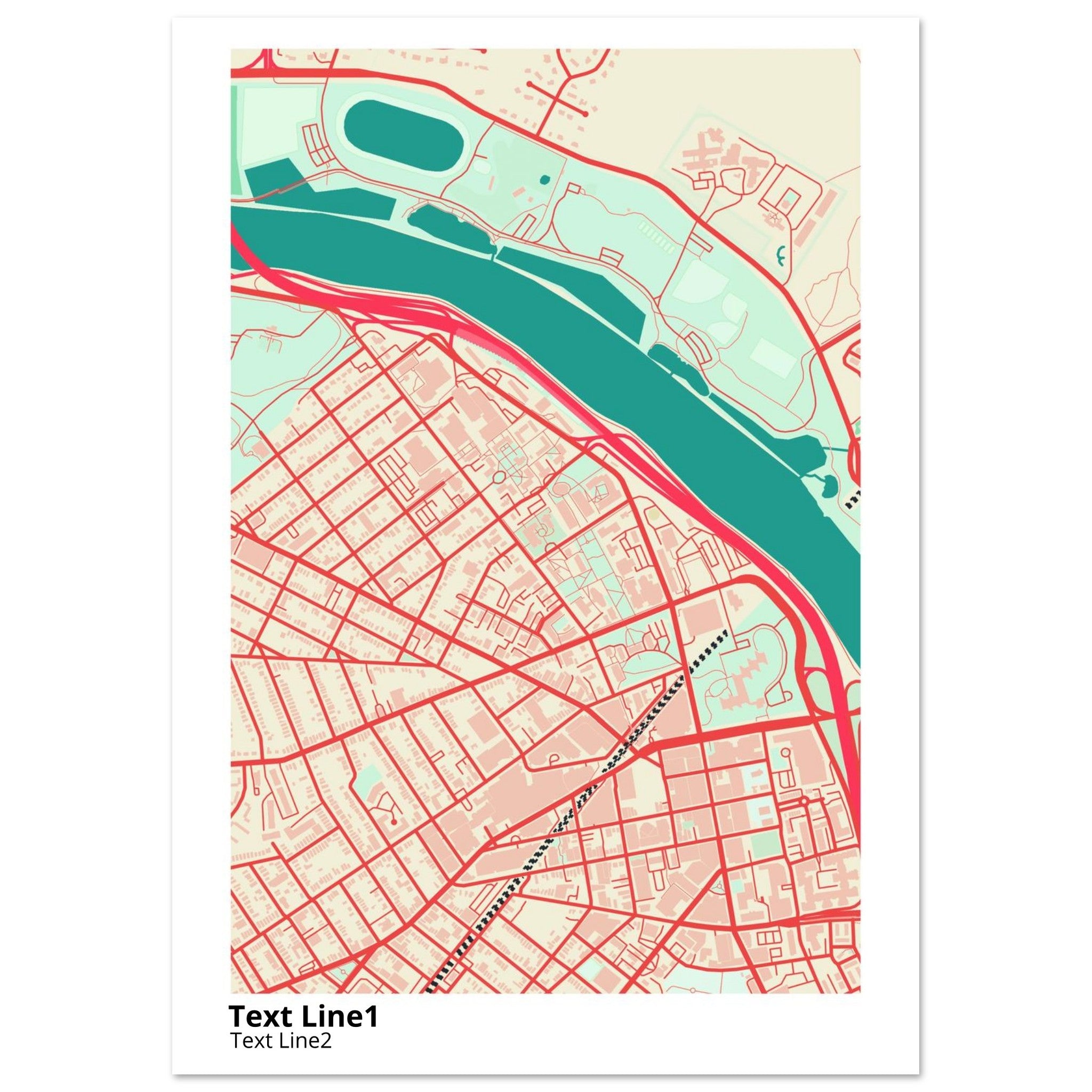 rutgers university new brunswick modern campus map print