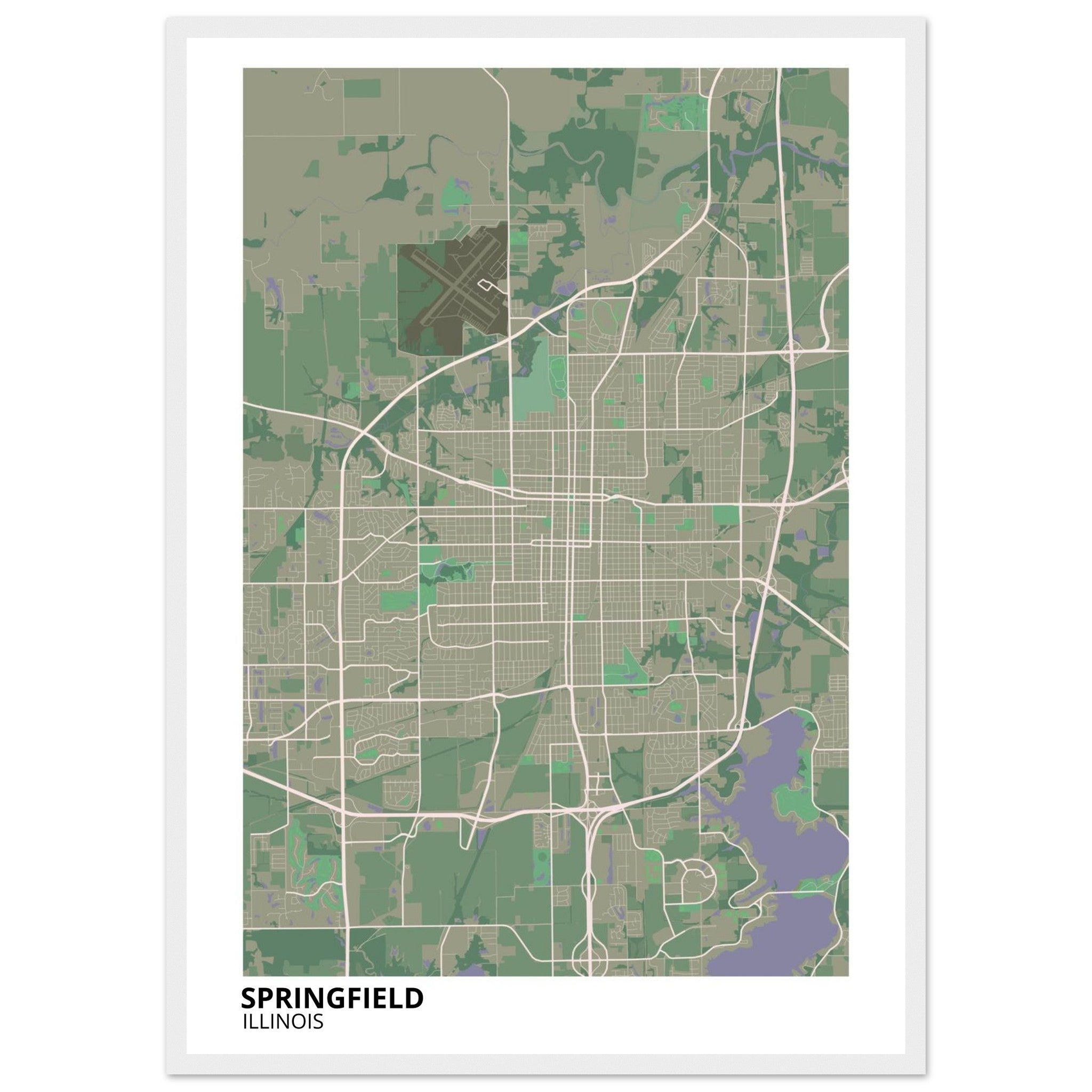 springfield map poster print