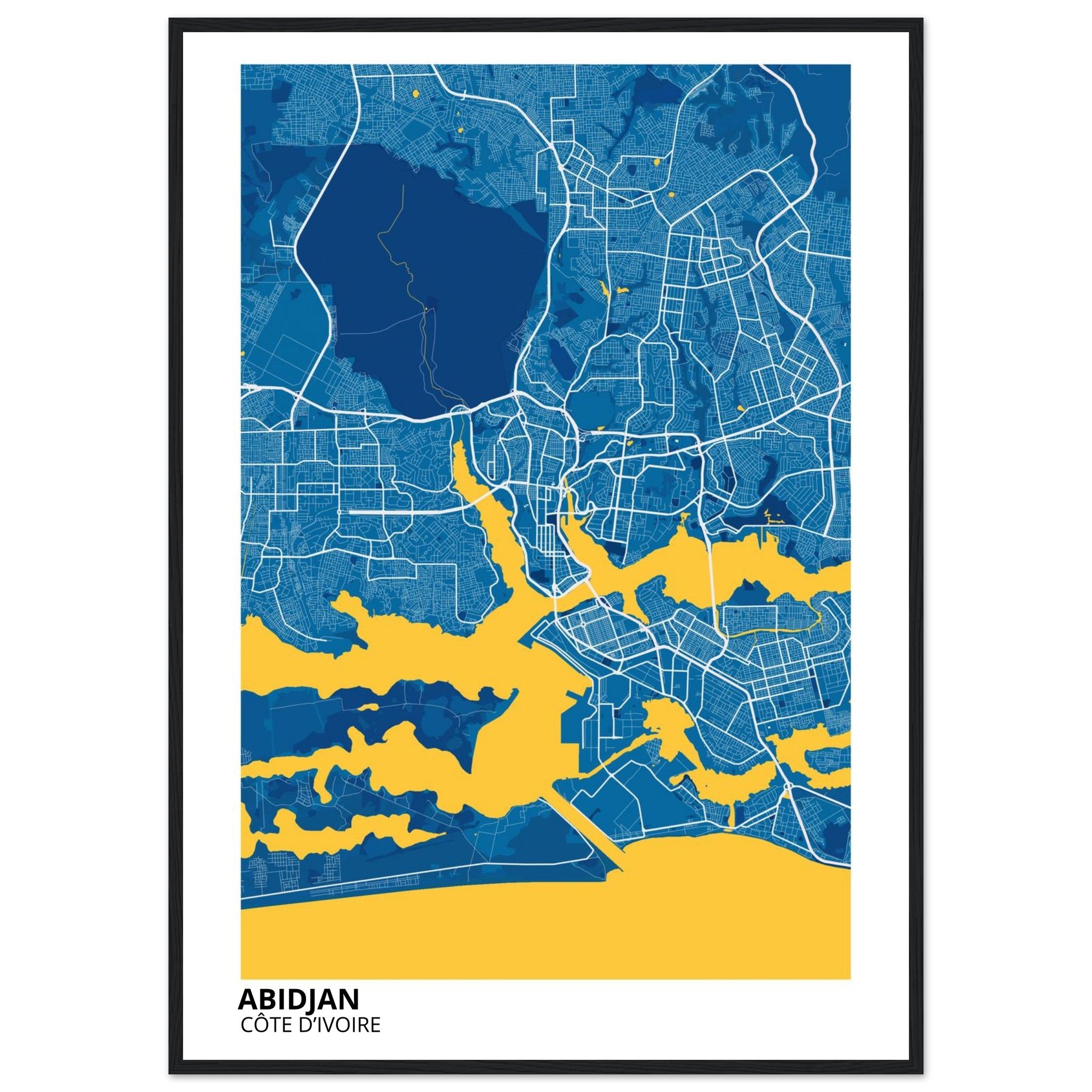Abidjan Côte d’Ivoire City Map Poster | Custom Map Art Print - Ink And Atlas