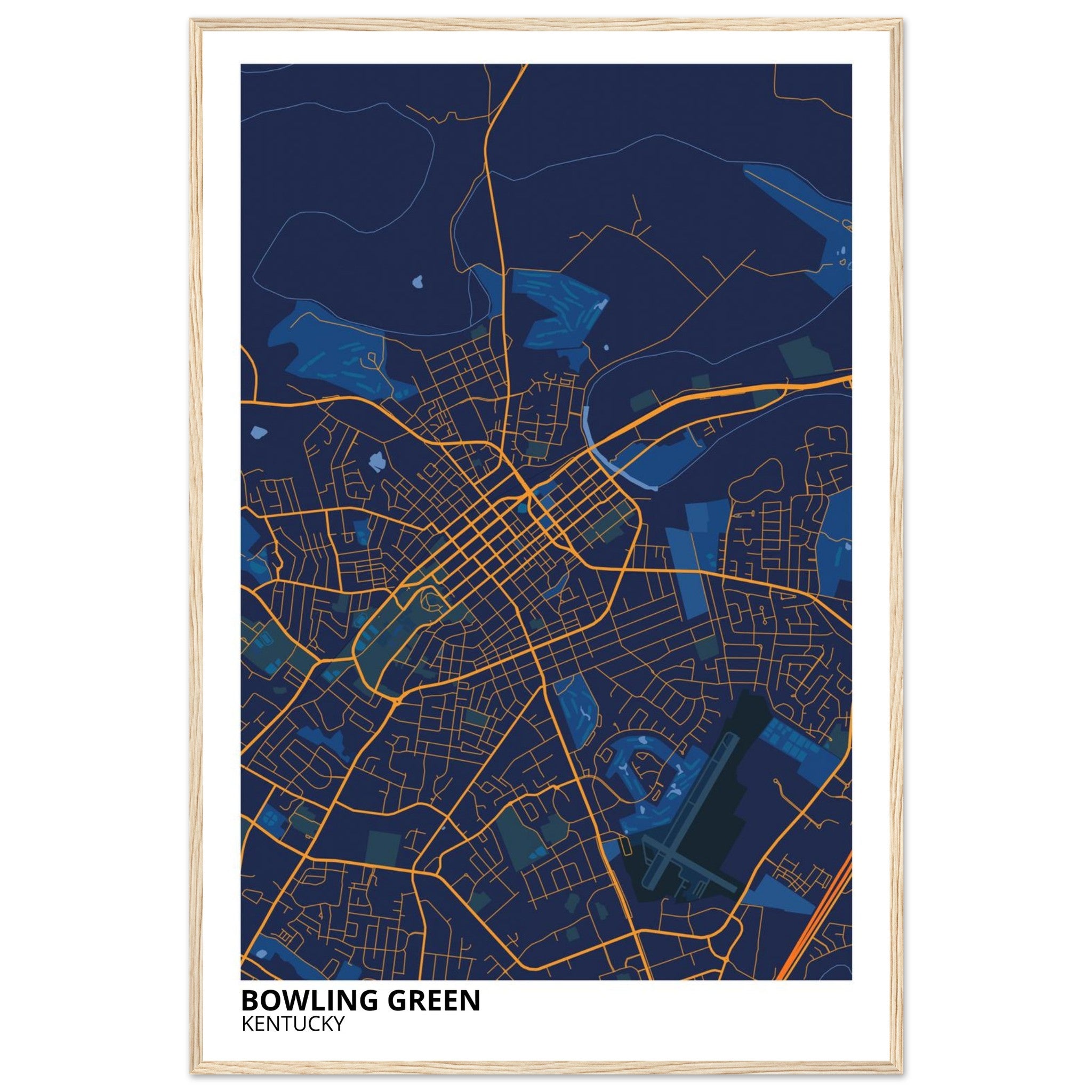 Bowling Green Kentucky City Map Poster | Custom Map Art Print - Ink And Atlas