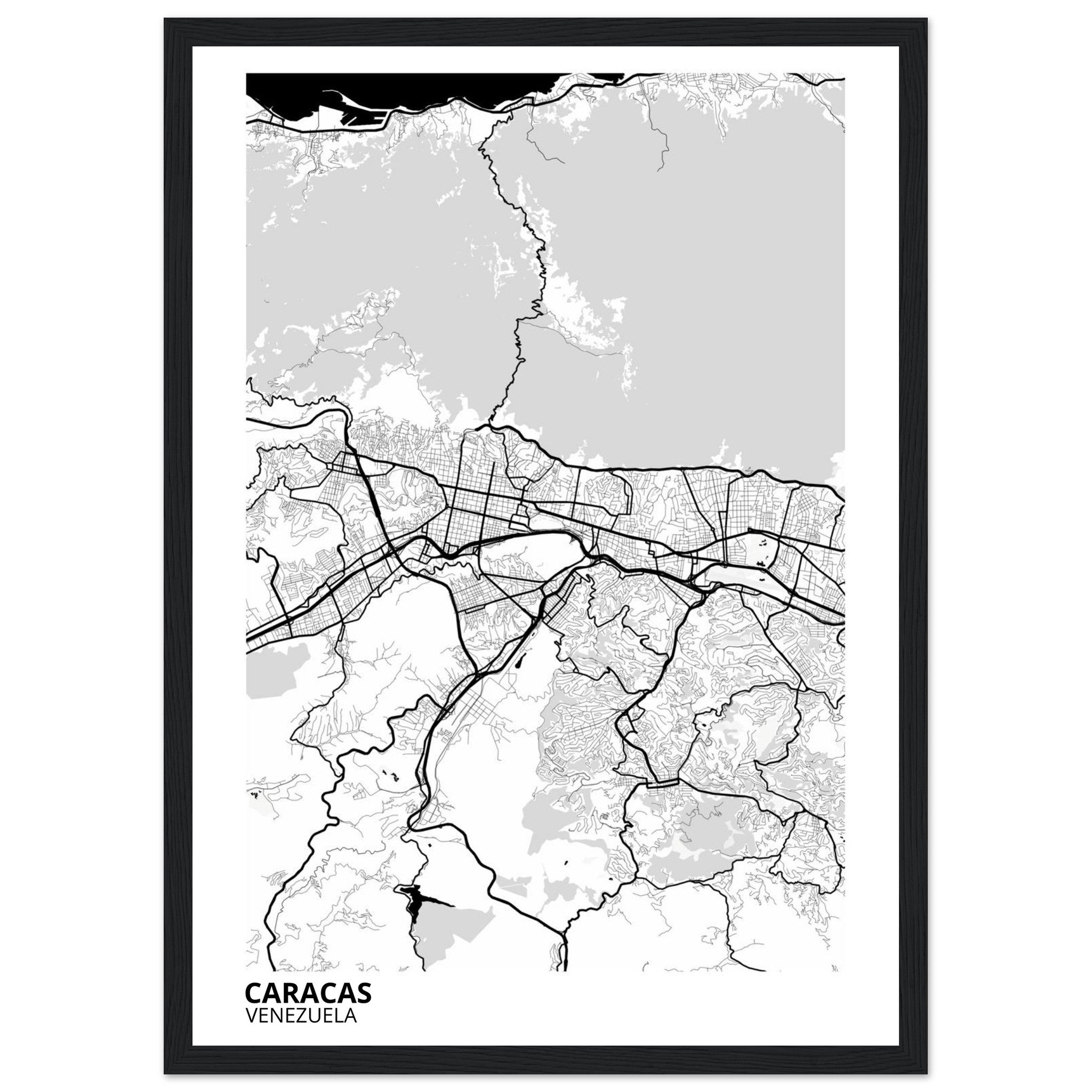 Caracas Venezuela City Map Poster | Custom Map Art Print - Ink And Atlas