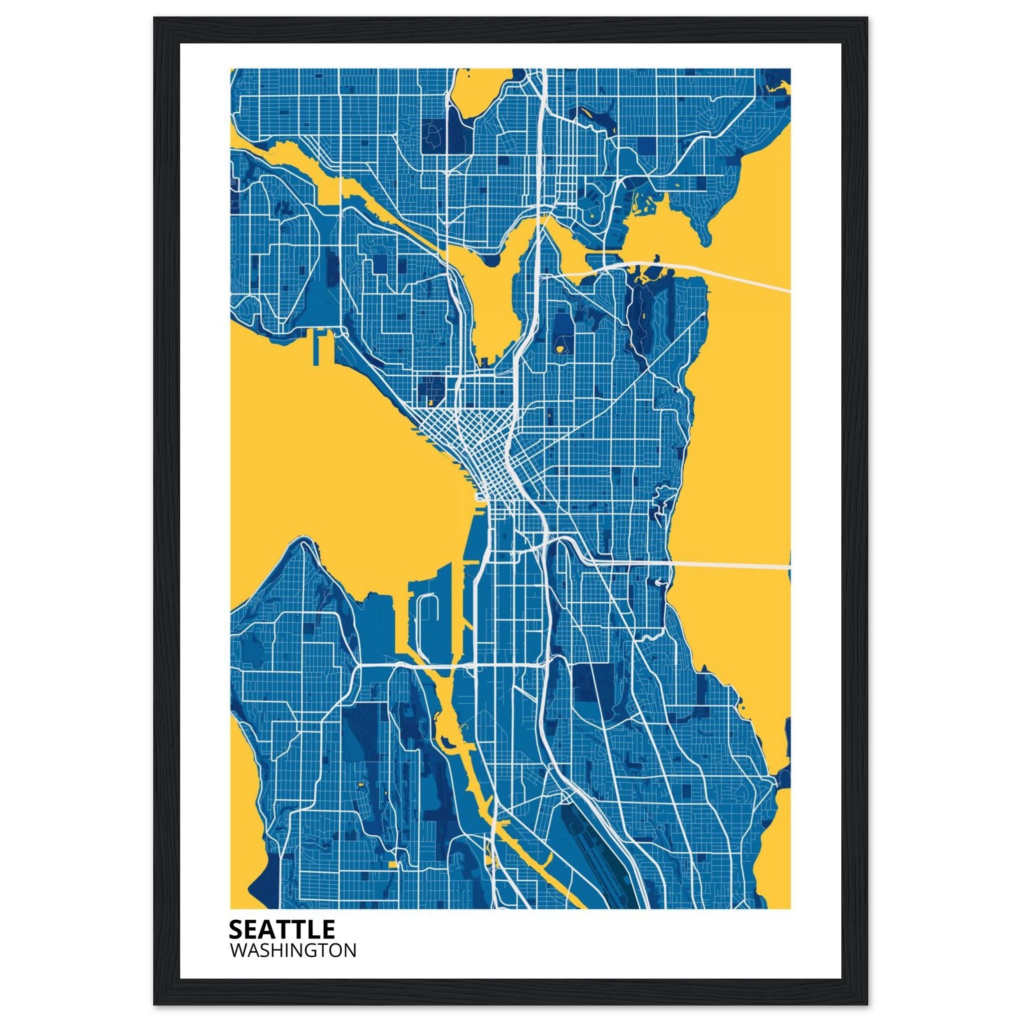 seattle map poster print