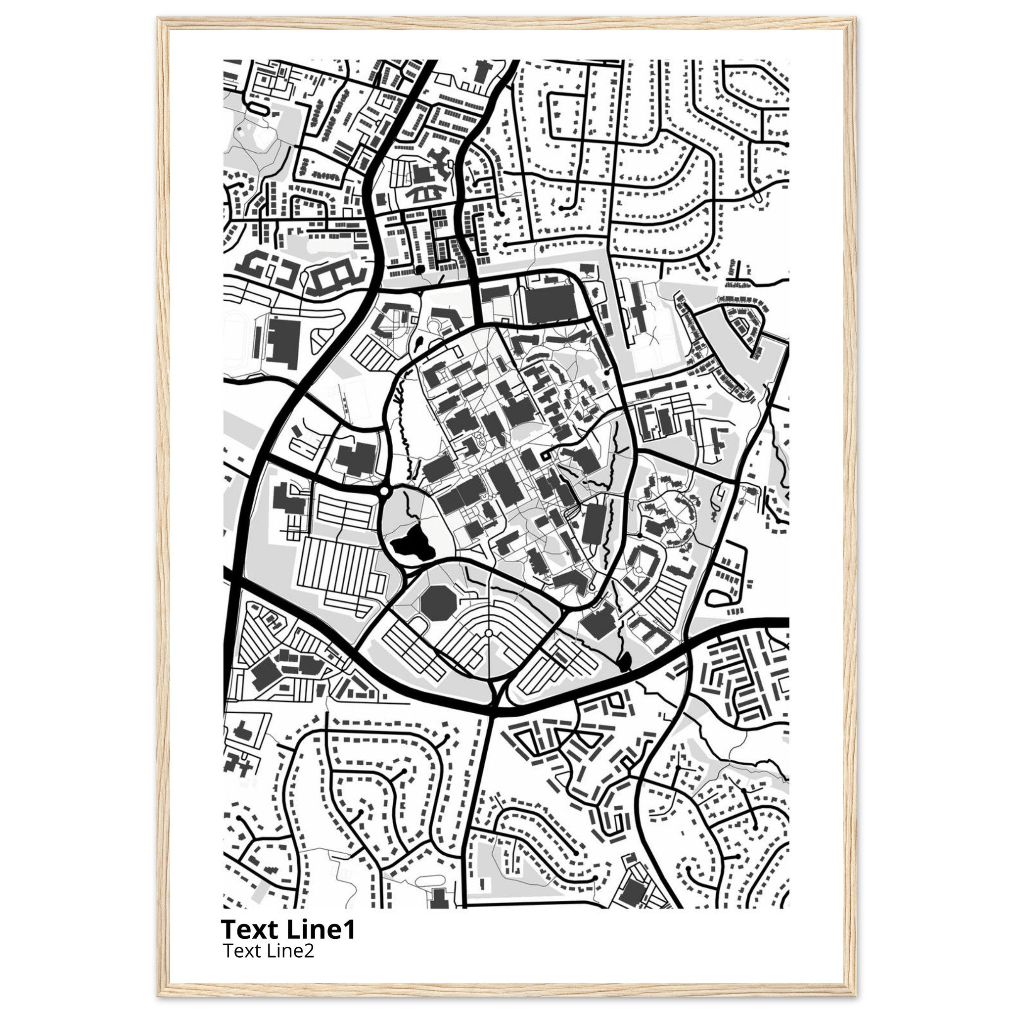 george mason university virginia modern campus map print