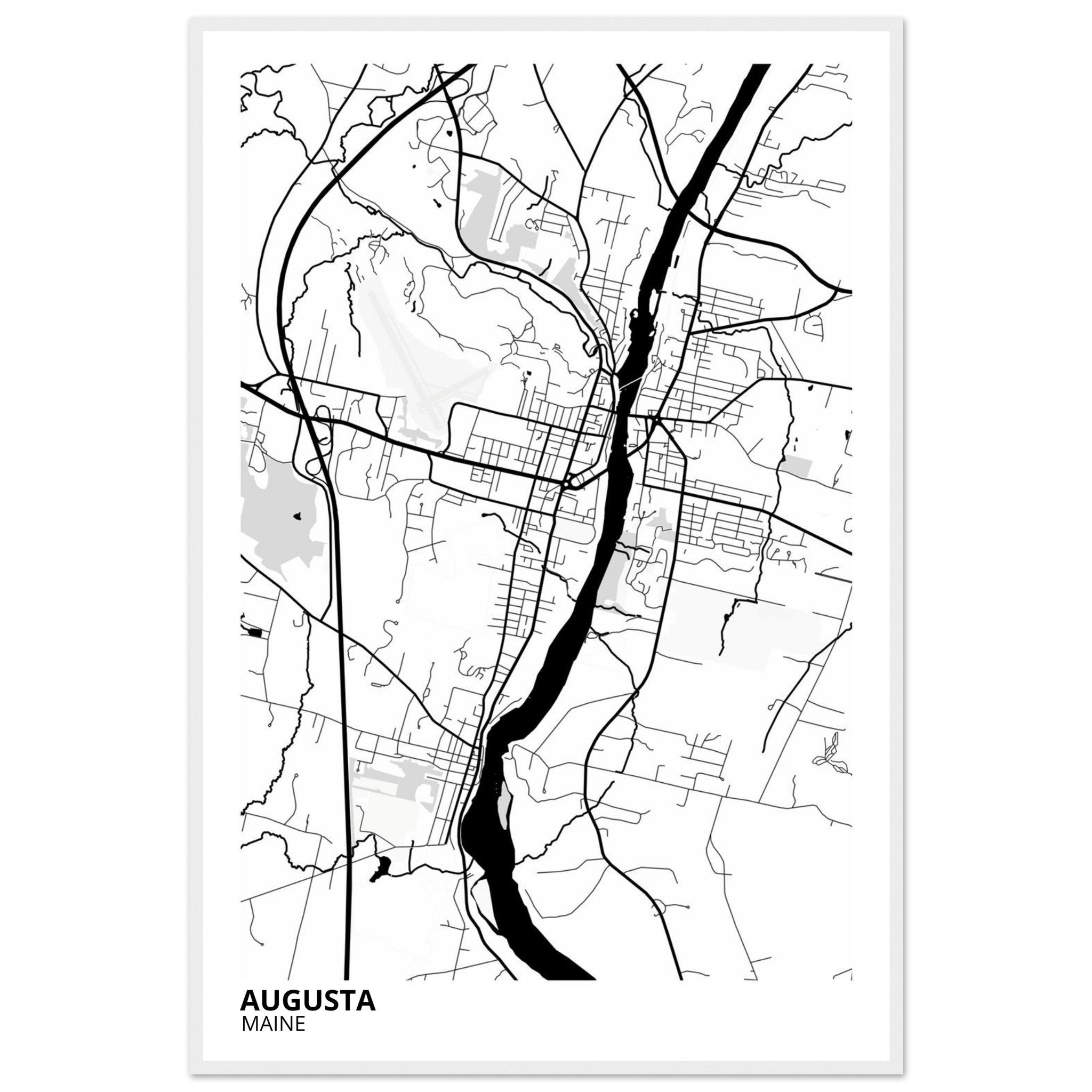 augusta map poster print