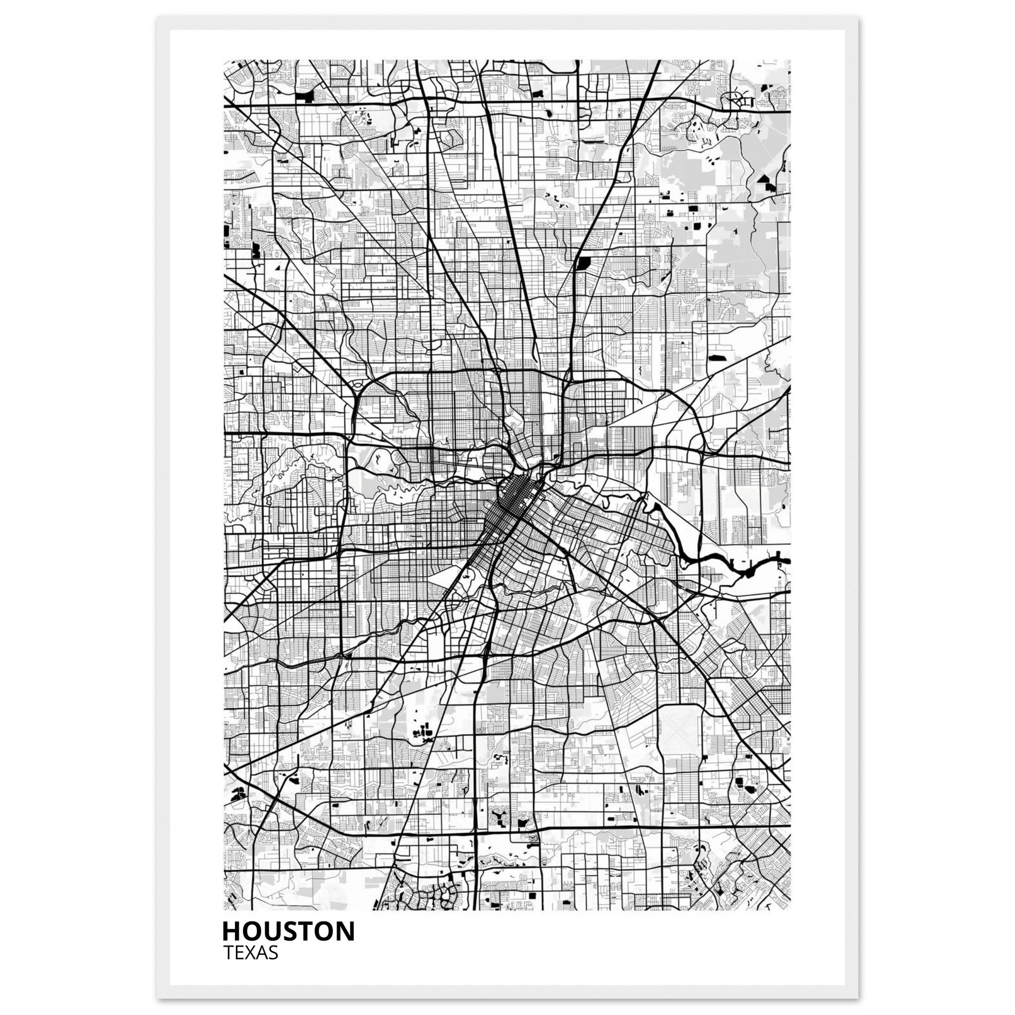 houston map poster print