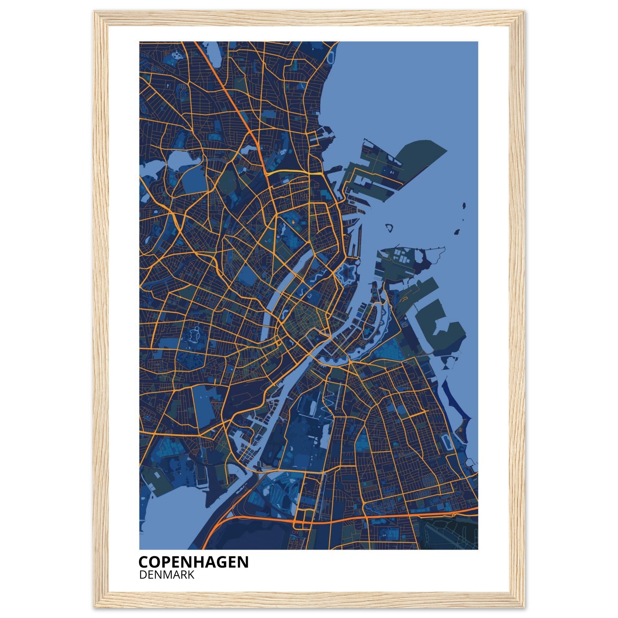 Copenhagen Denmark City Map Poster | Custom Map Art Print - Ink And Atlas