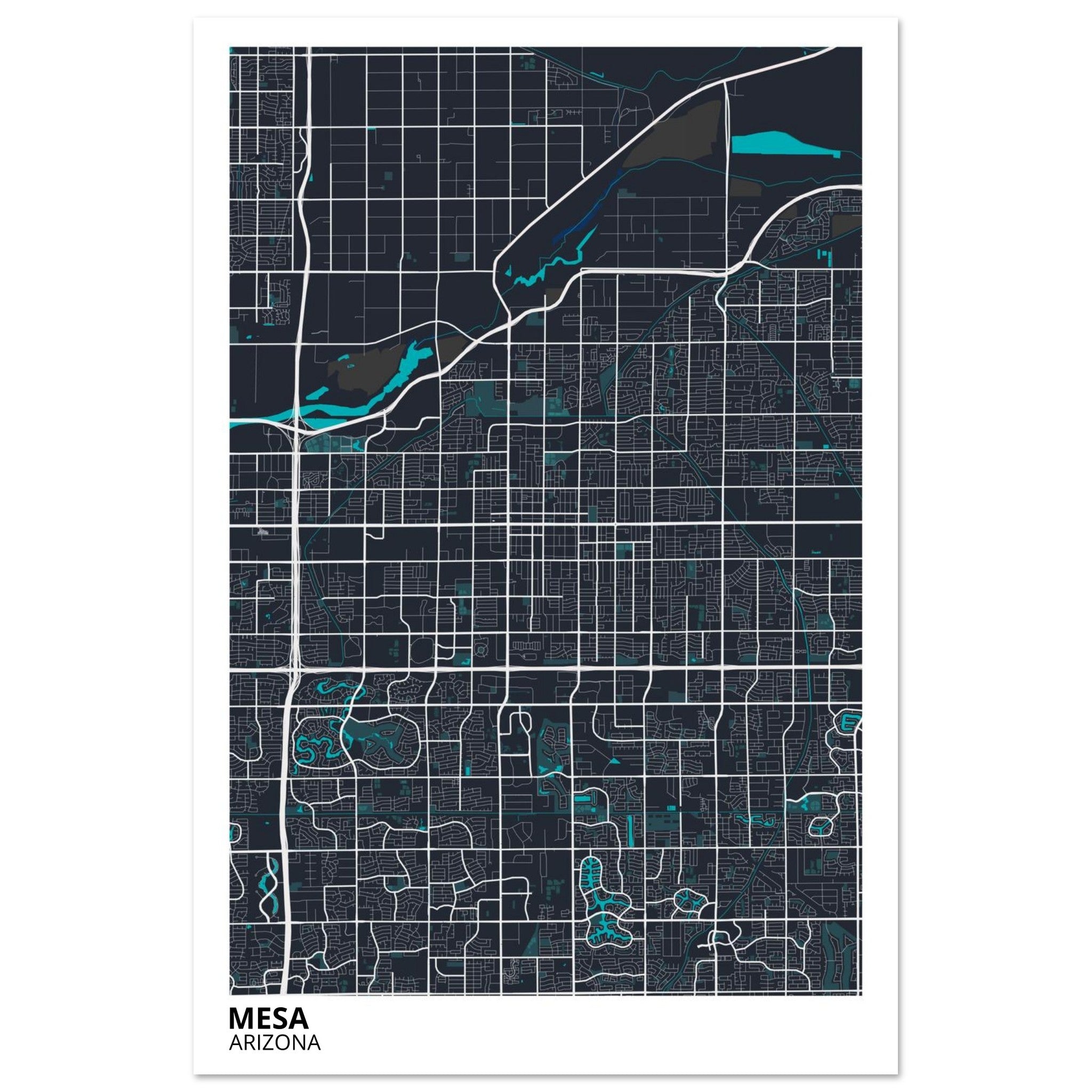 mesa map poster print