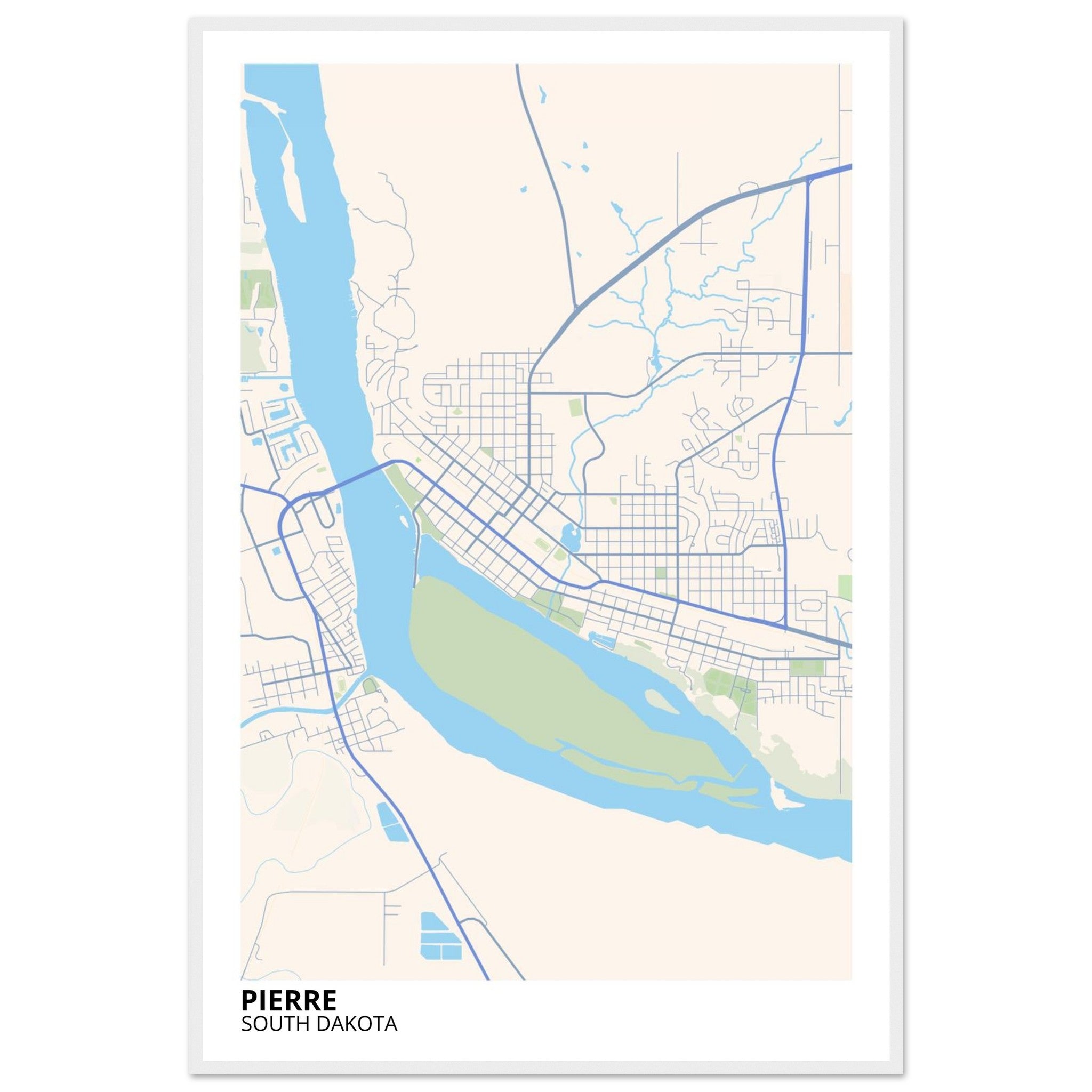 pierre map poster print