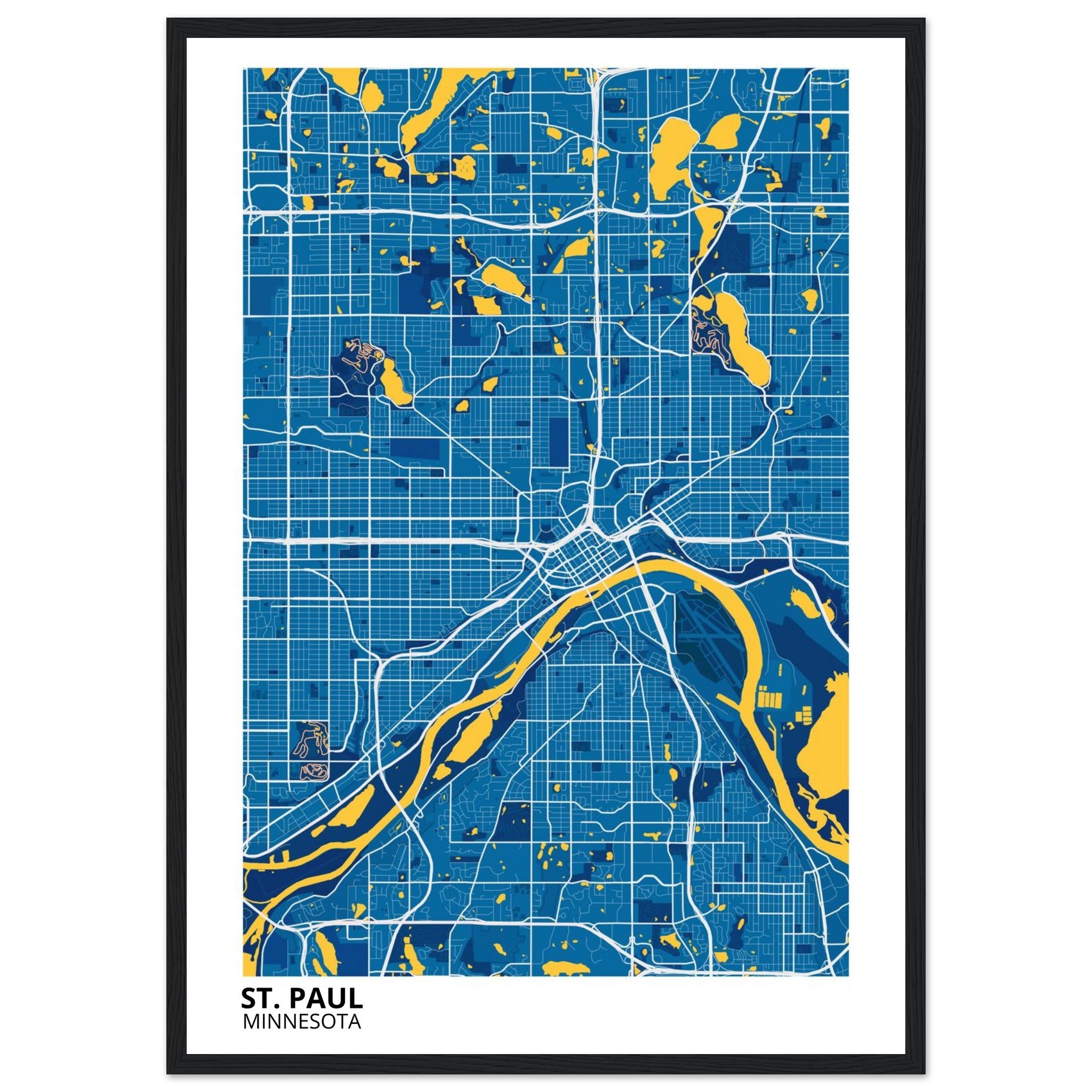 st paul map poster print