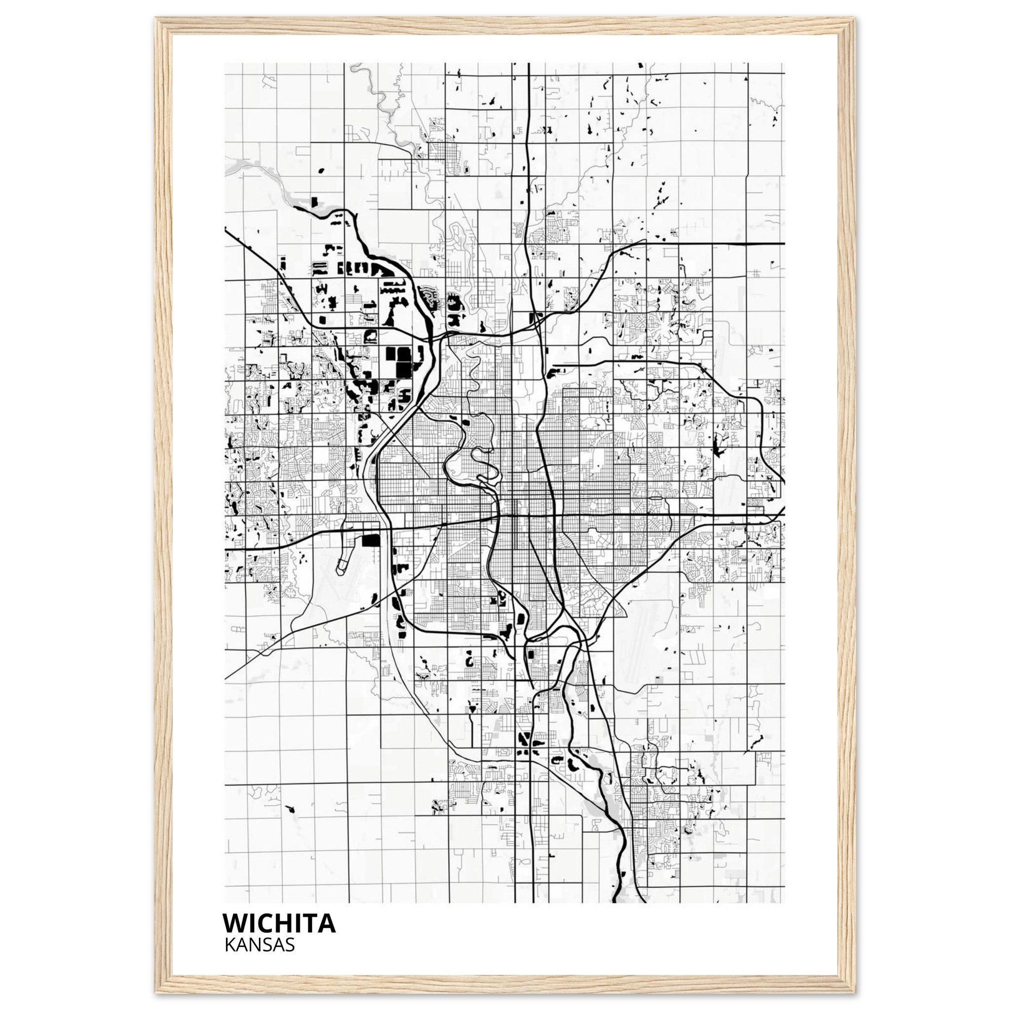 wichita map poster print