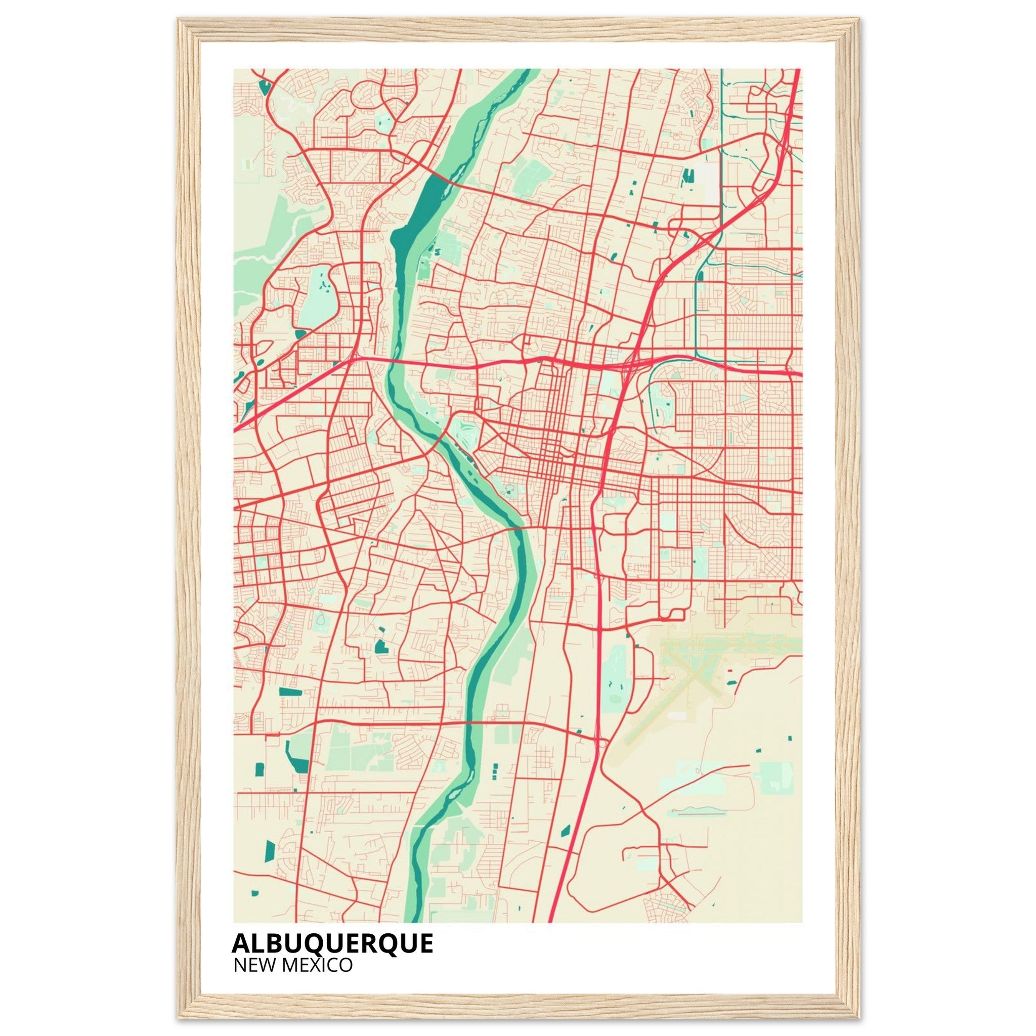 albuquerque map poster print