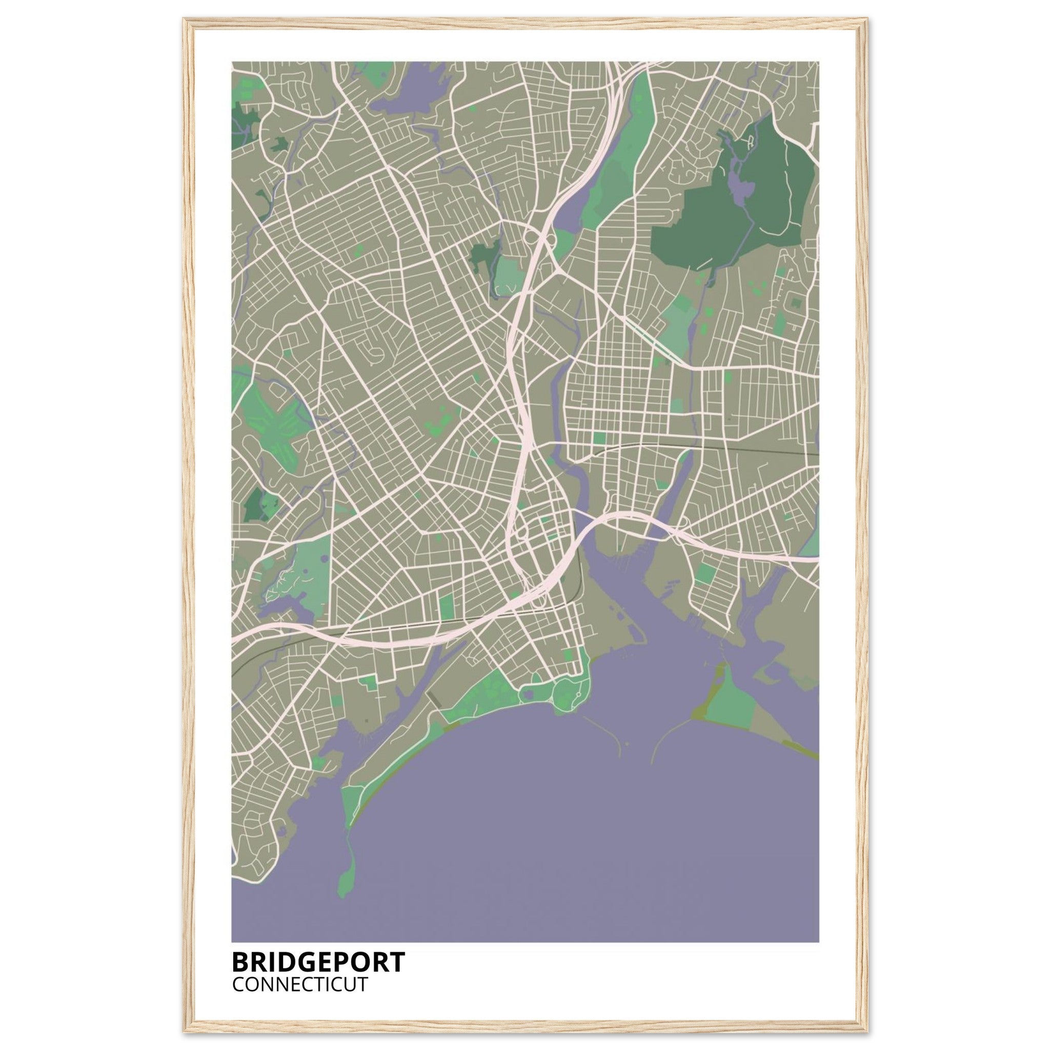 bridgeport map poster print