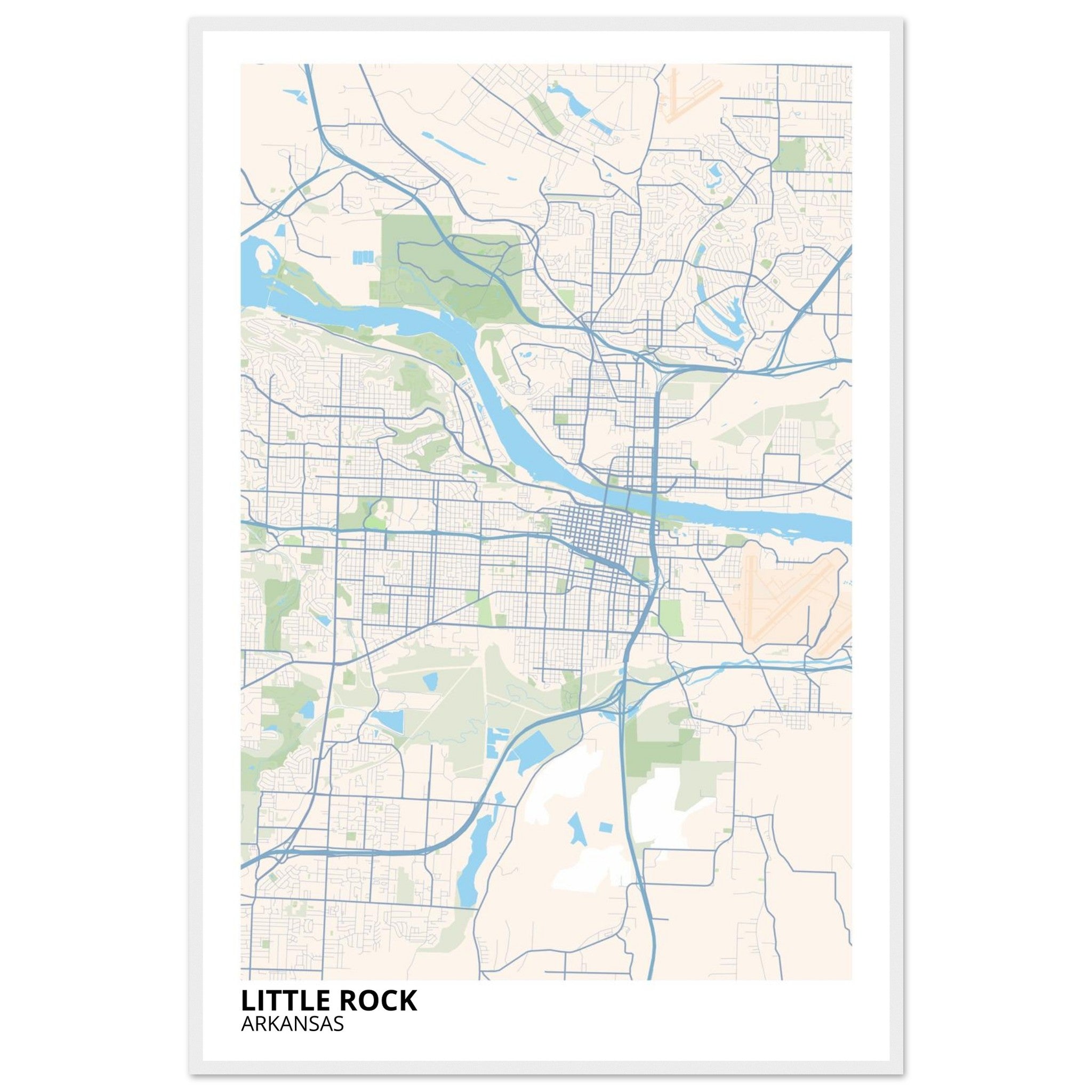 little rock map poster print