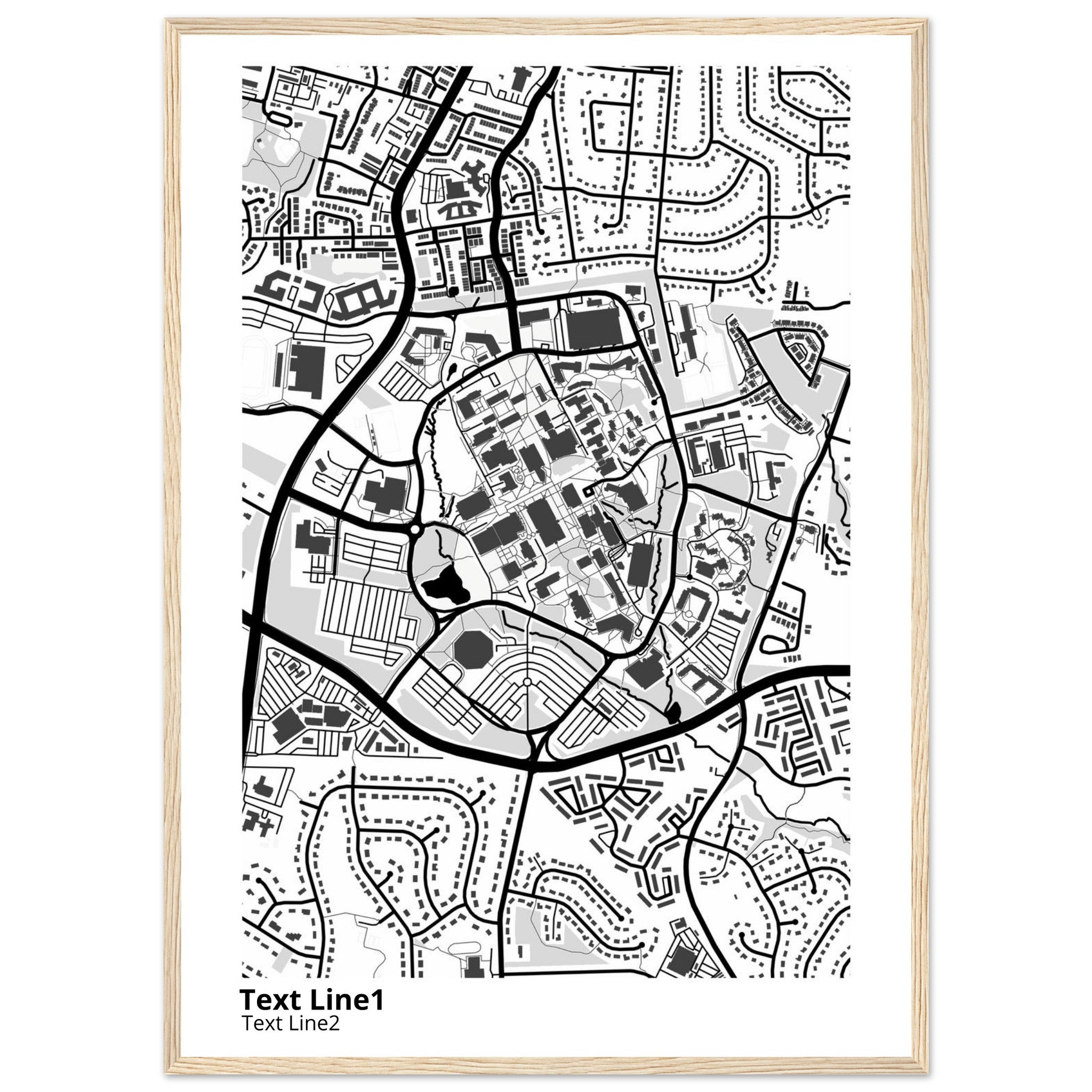 george mason university virginia modern campus map print