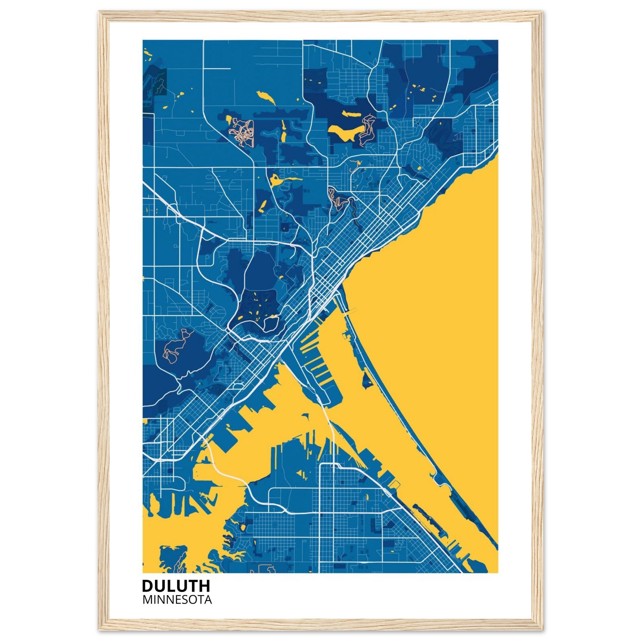 Duluth Minnesota City Map Poster | Custom Map Art Print - Ink And Atlas