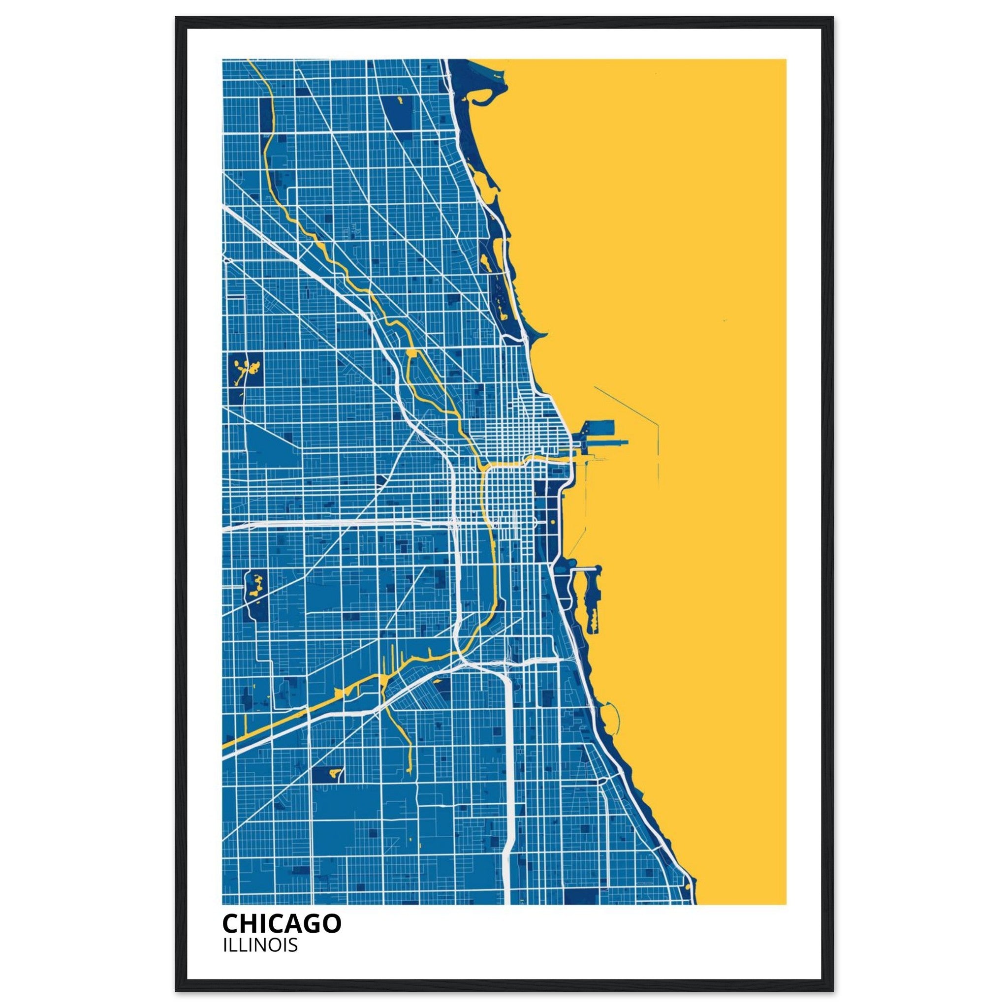 chicago map poster print