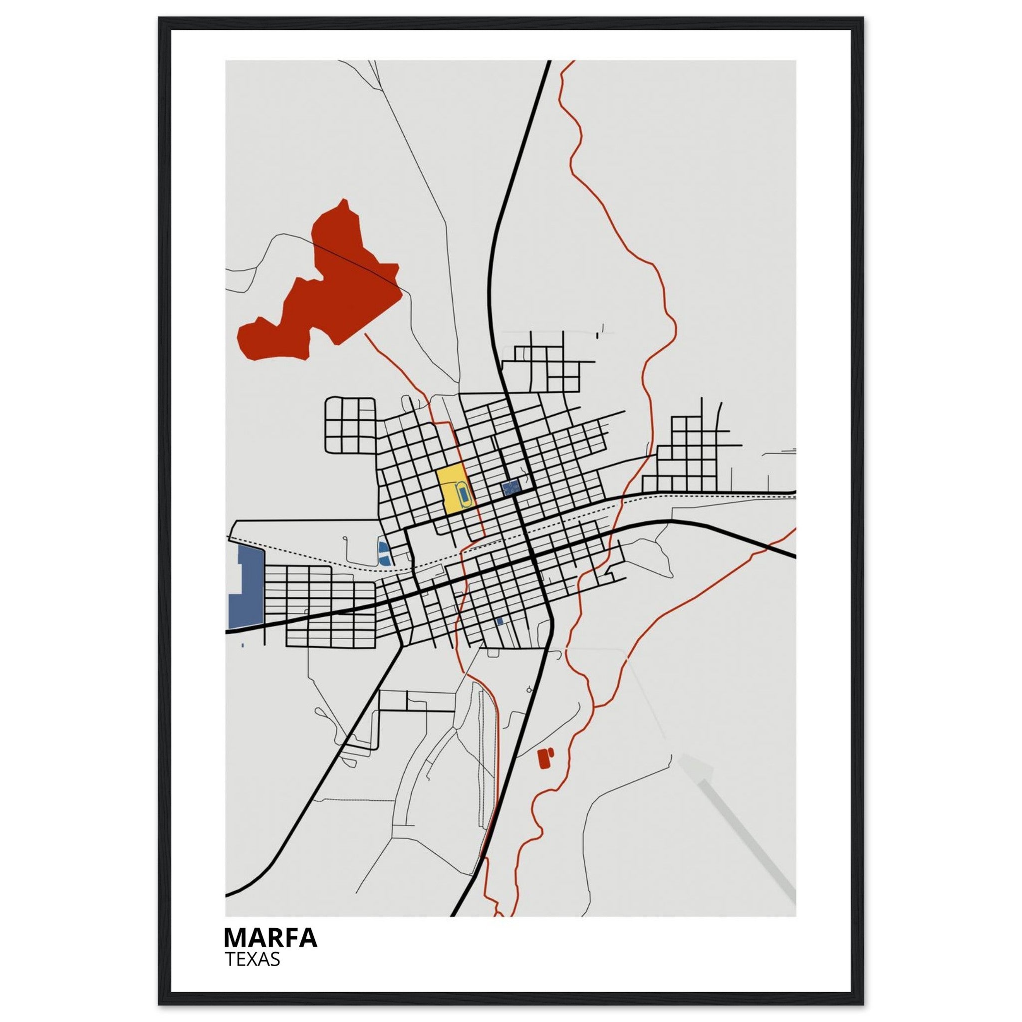 Marfa Texas City Map Poster | Custom Map Art Print - Ink And Atlas