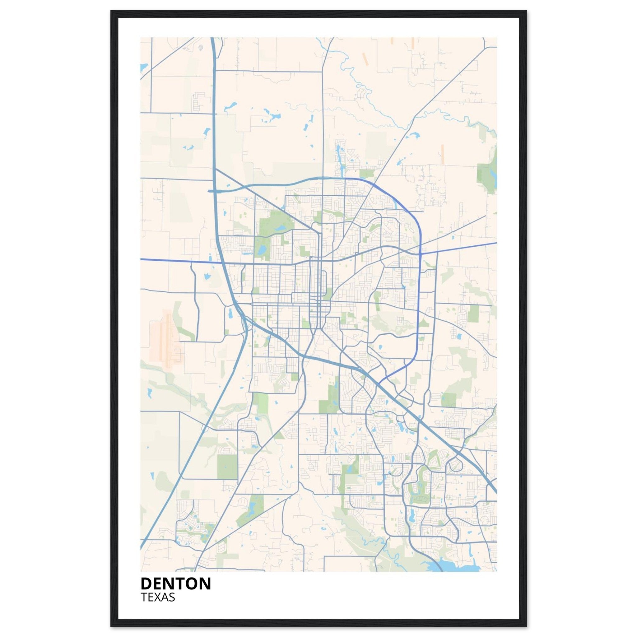 denton map poster print