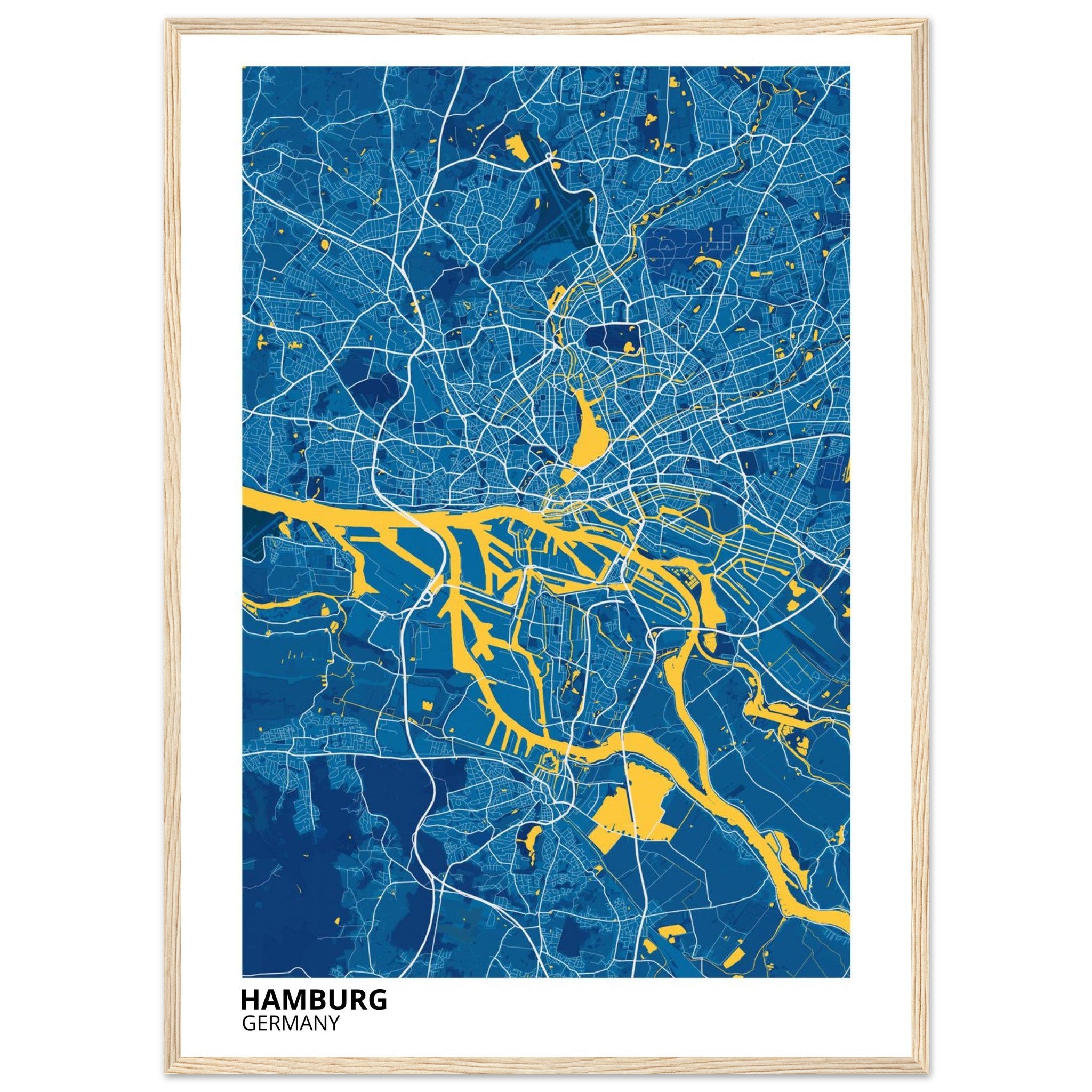 Hamburg Germany City Map Poster | Custom Map Art Print - Ink And Atlas