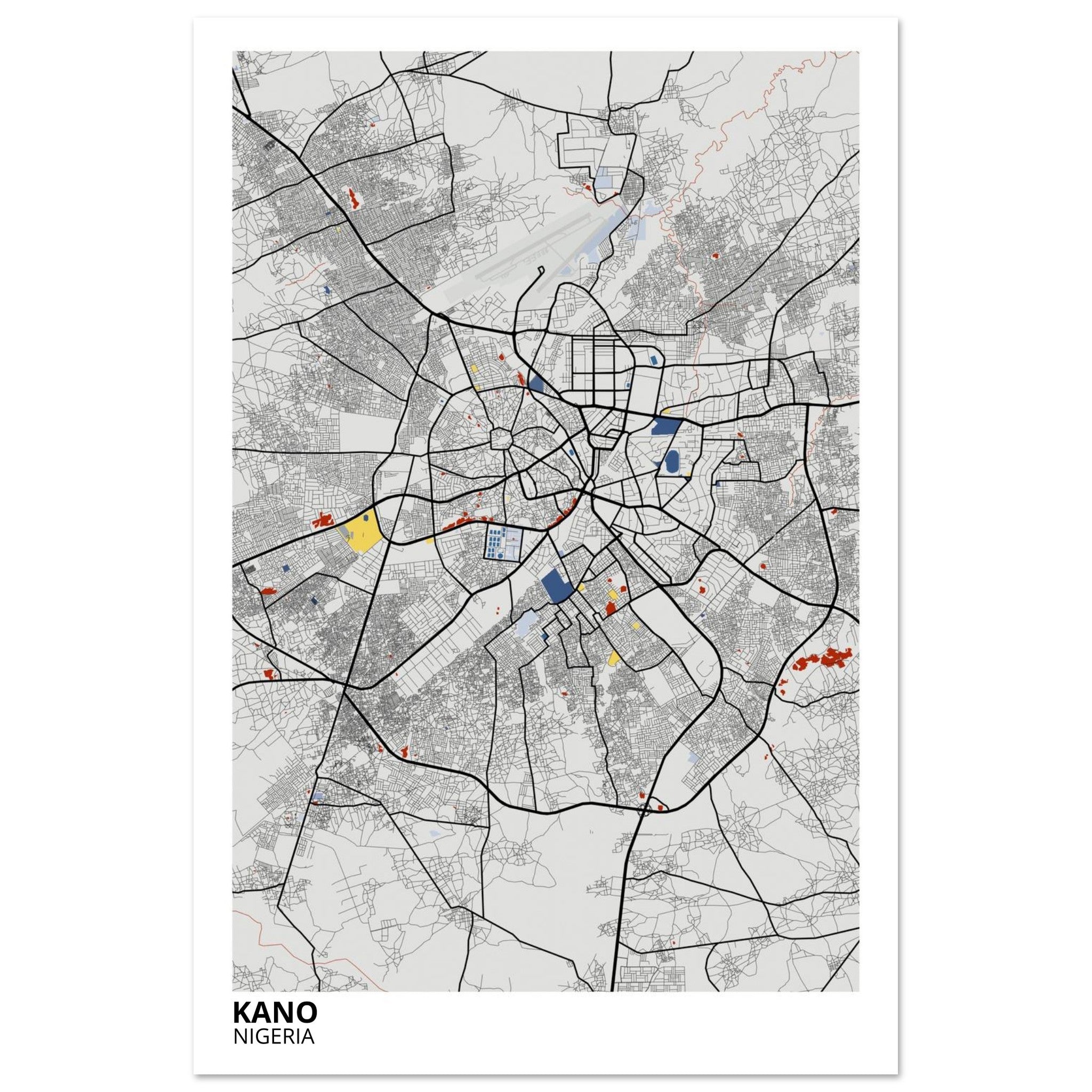Kano Nigeria City Map Poster | Custom Map Art Print - Ink And Atlas